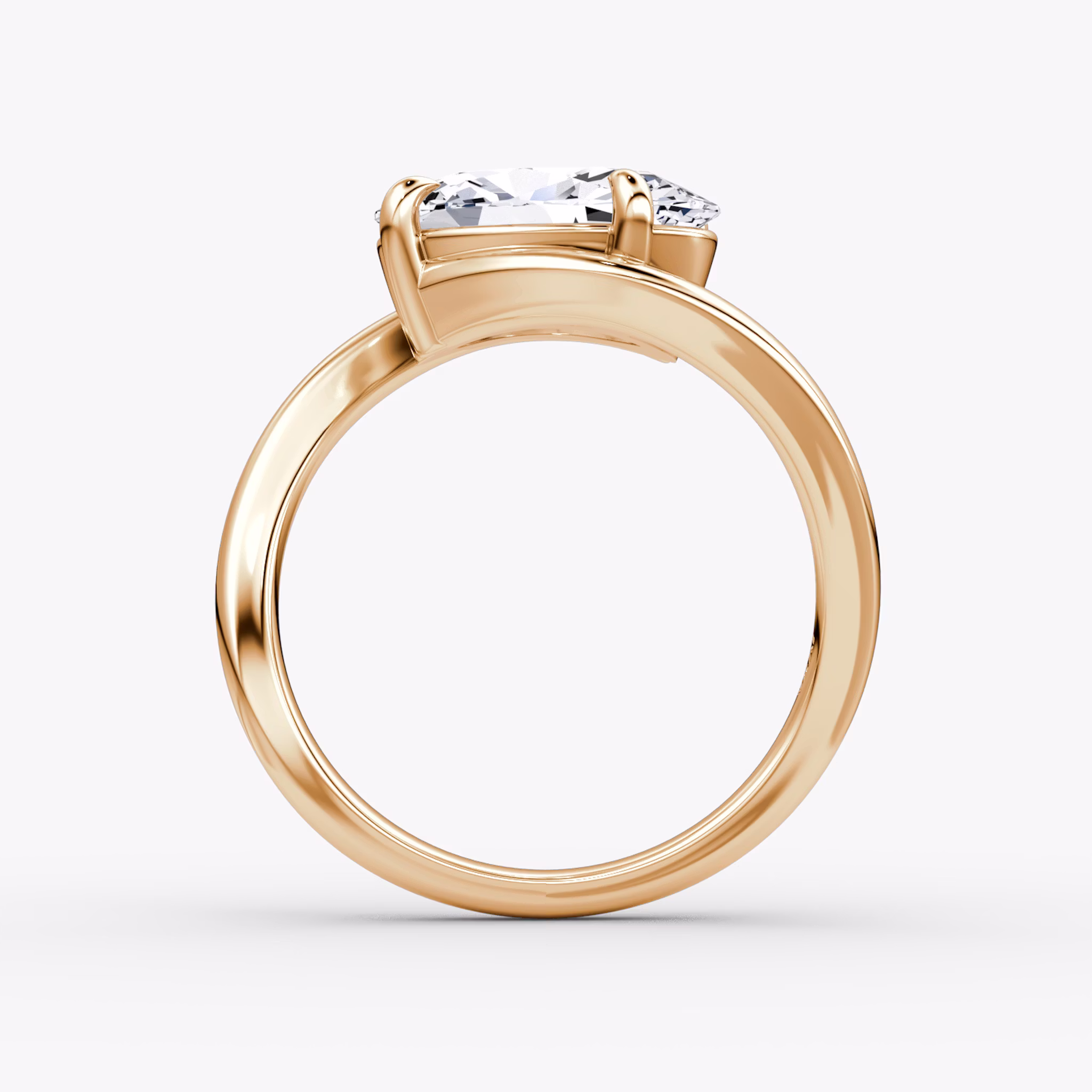 Wrapped Solitairo | Oval | 14k | Oro rosa | bandAccent: Simple | diamondOrientation: vertical | caratWeight: other