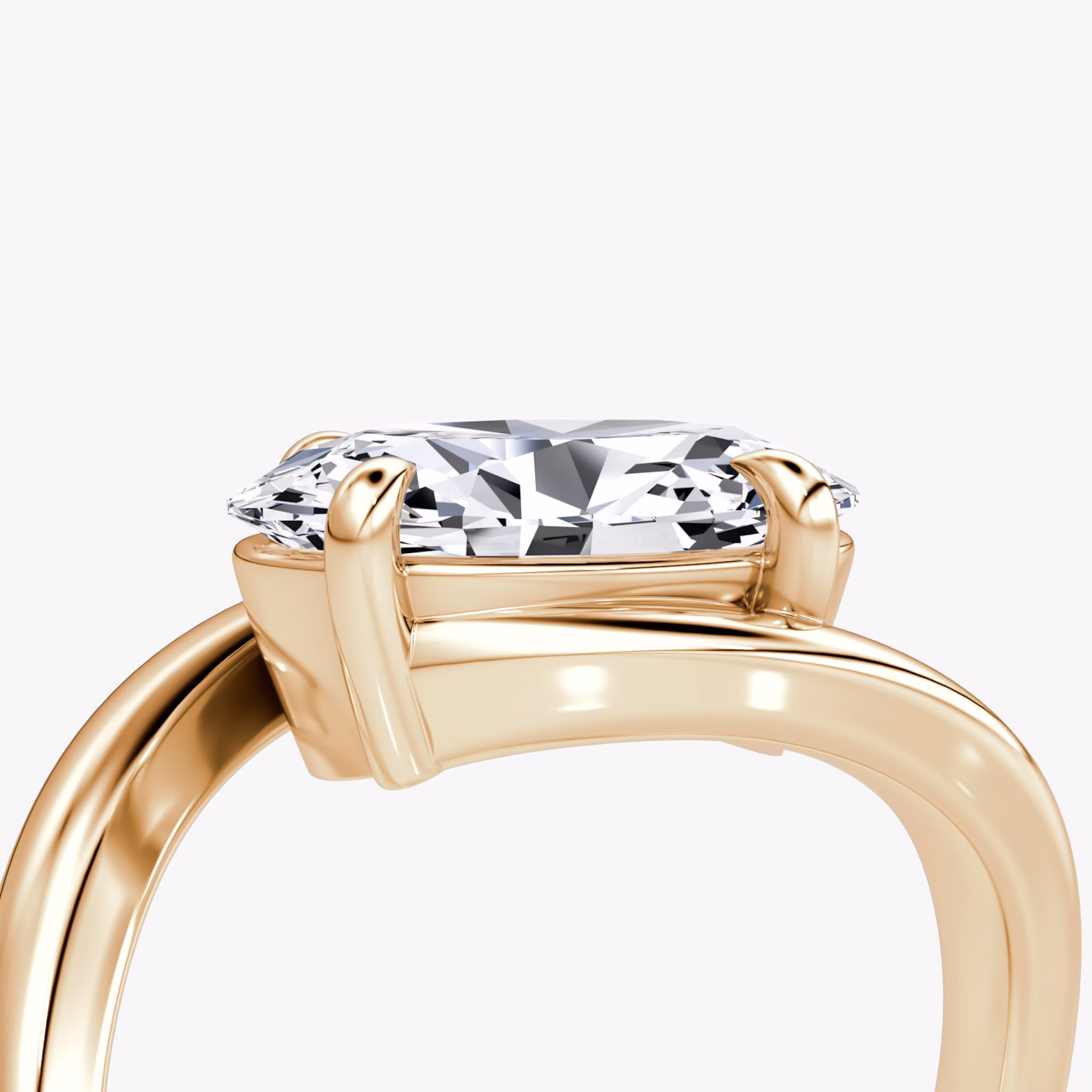 Wrapped Solitairo | Oval | 14k | Oro rosa | bandAccent: Simple | diamondOrientation: vertical | caratWeight: other