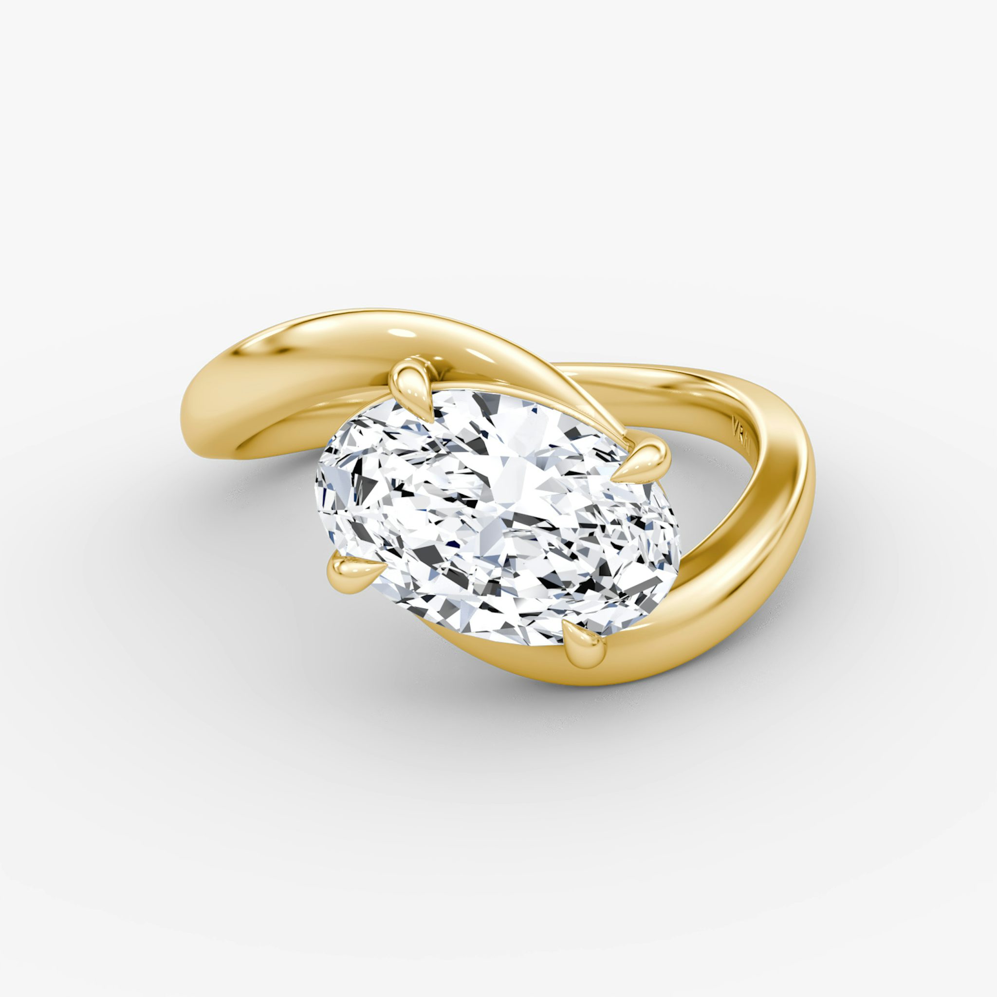 Wrapped Solitairo | Oval | 18k | Oro amarillo | bandAccent: Simple | diamondOrientation: vertical | caratWeight: other