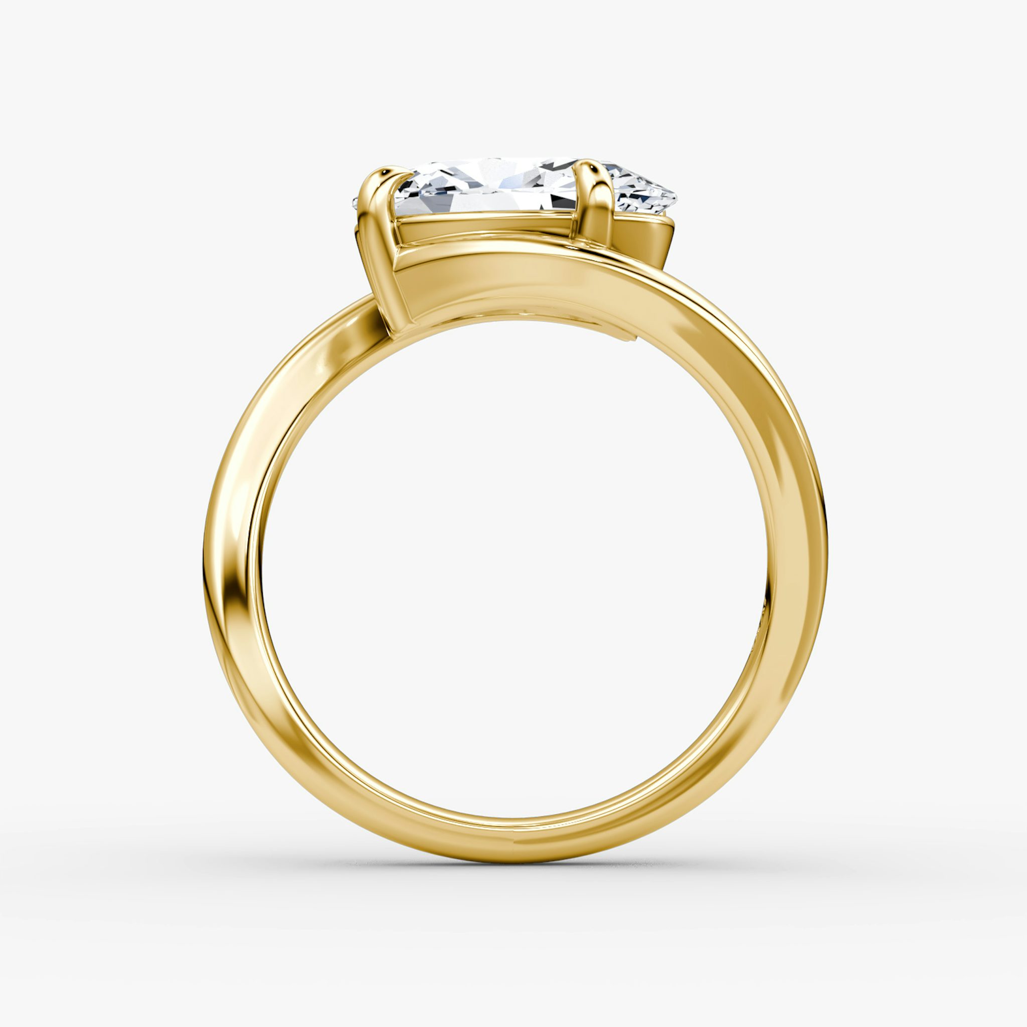 Wrapped Solitairo | Oval | 18k | Oro amarillo | bandAccent: Simple | diamondOrientation: vertical | caratWeight: other