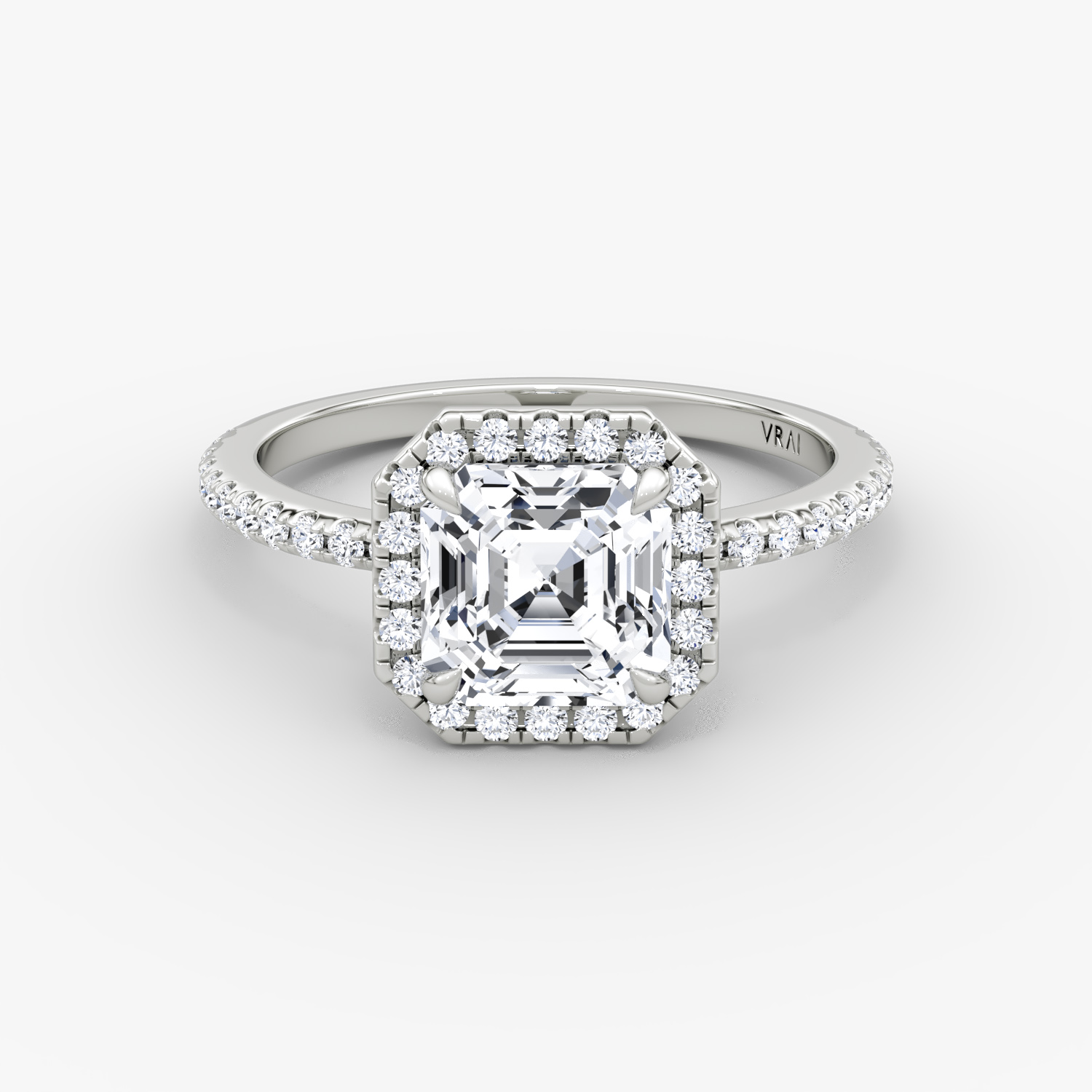 The Halo Asscher | White Gold