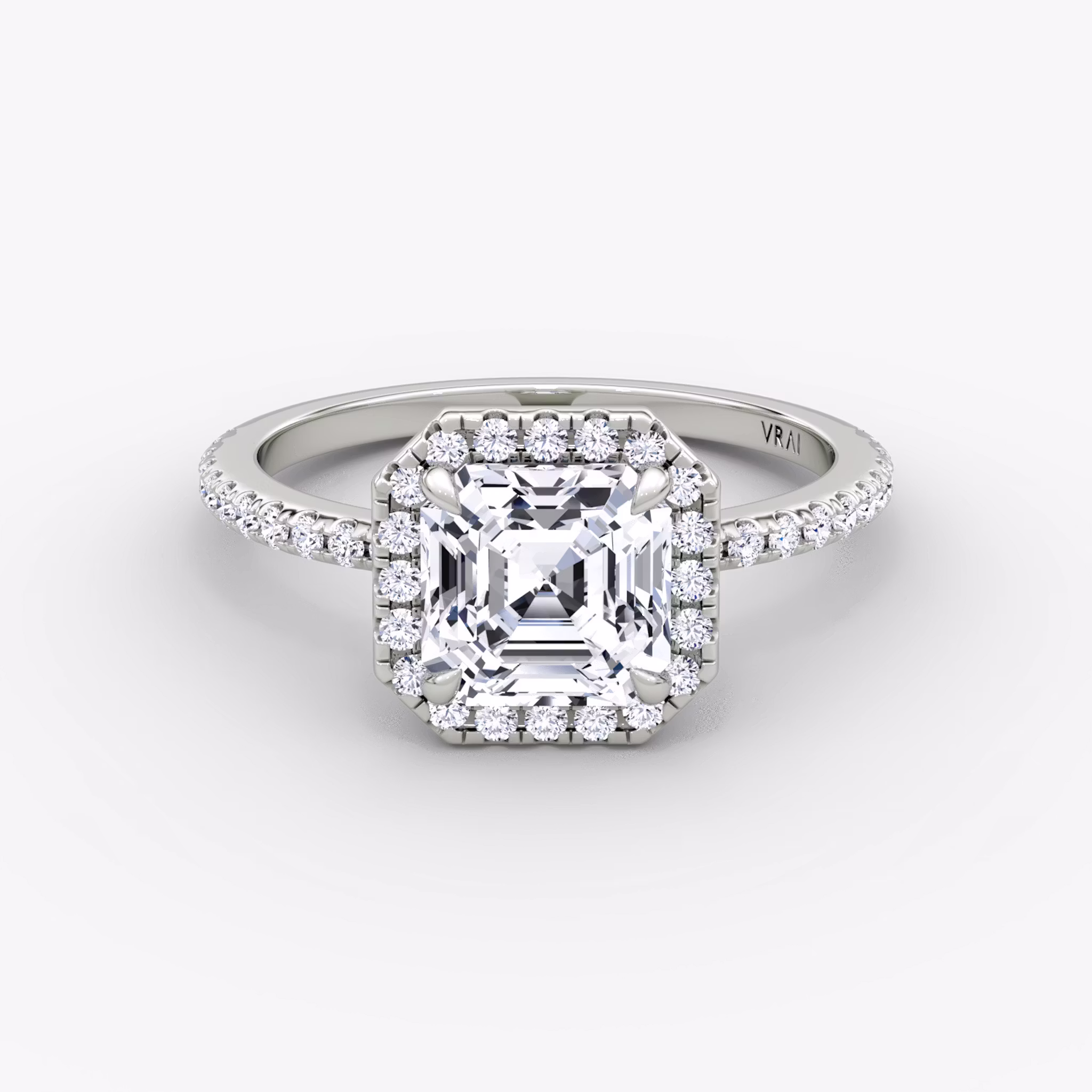 The Halo Asscher | White Gold