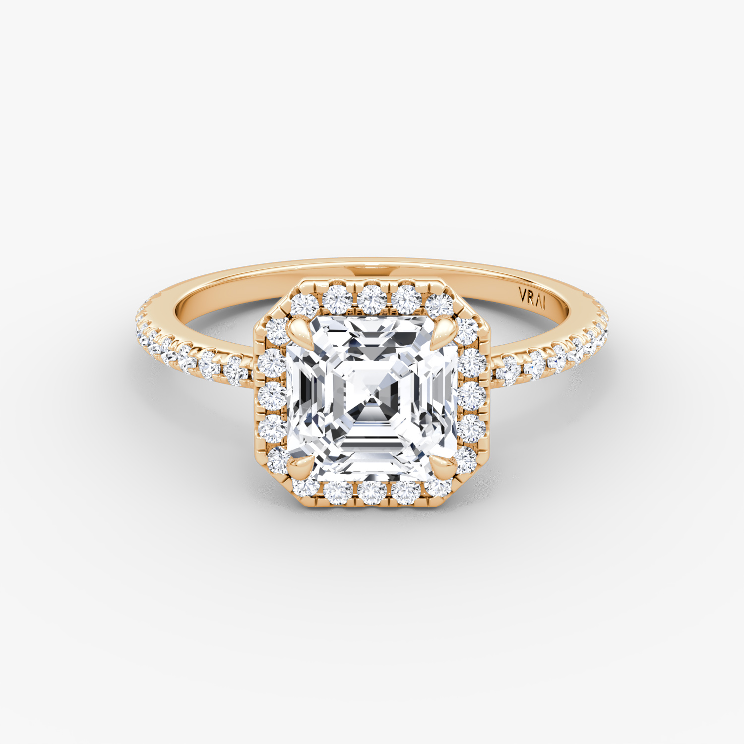 The Halo Asscher | Rose Gold