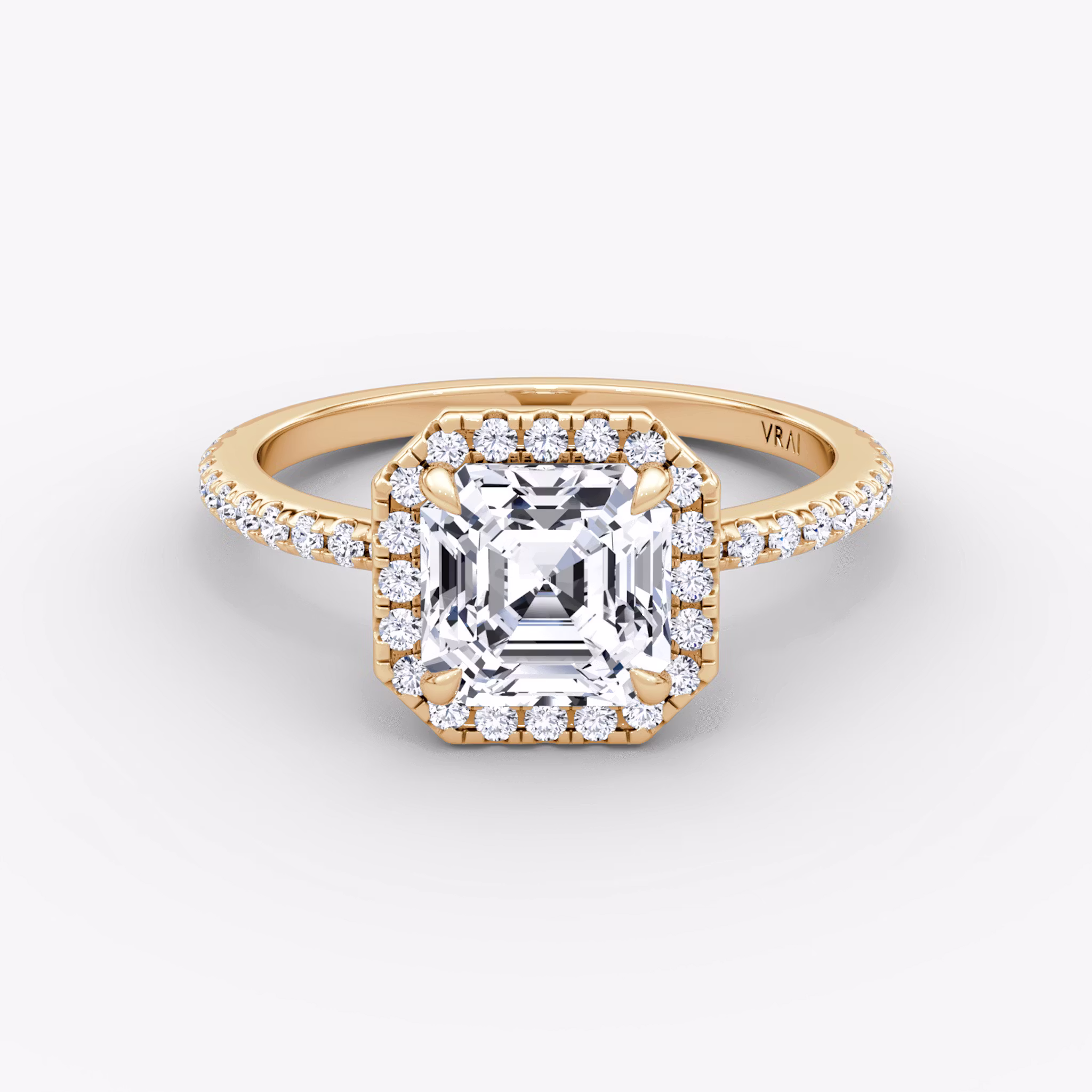 The Halo Asscher | Rose Gold