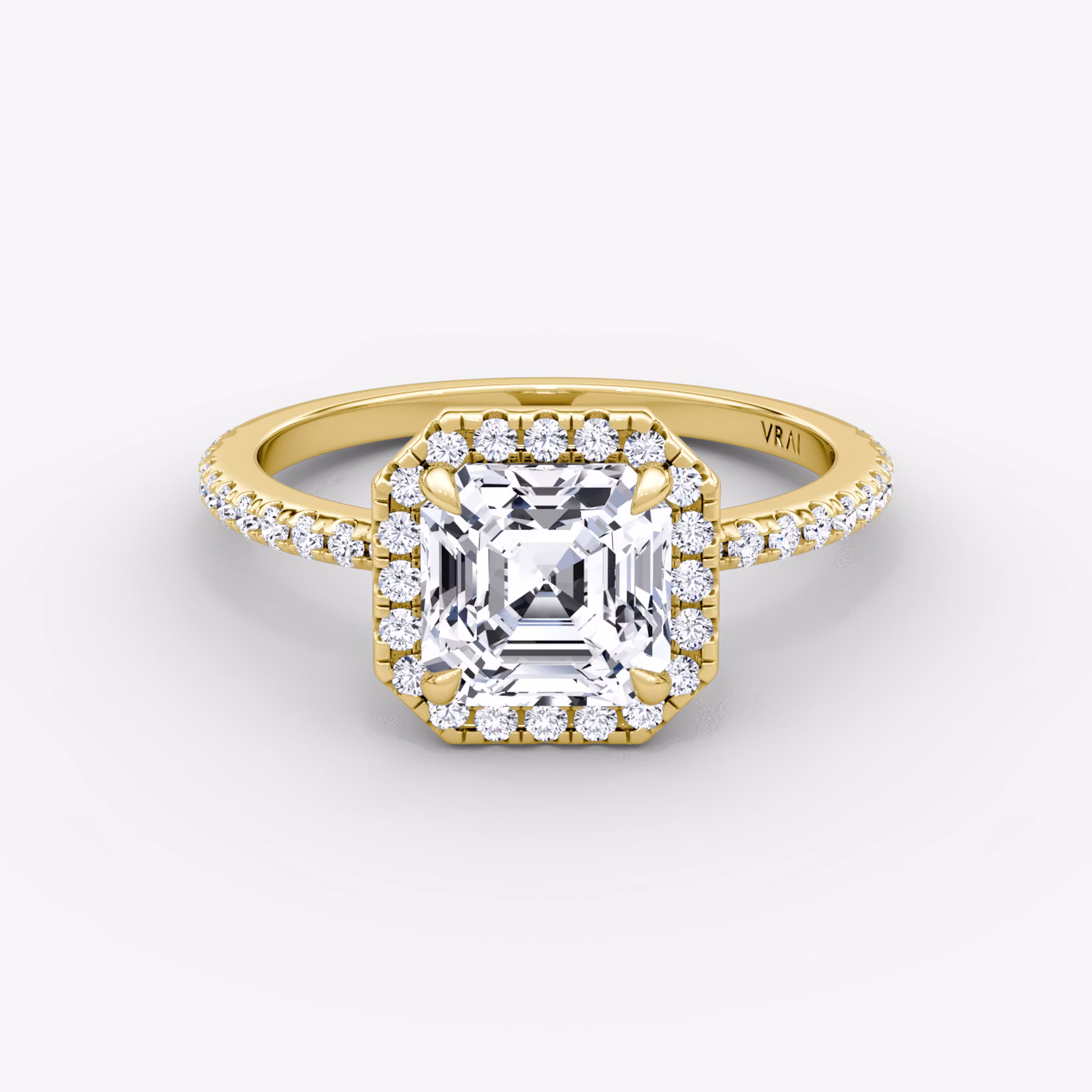 The Halo Asscher | Yellow Gold
