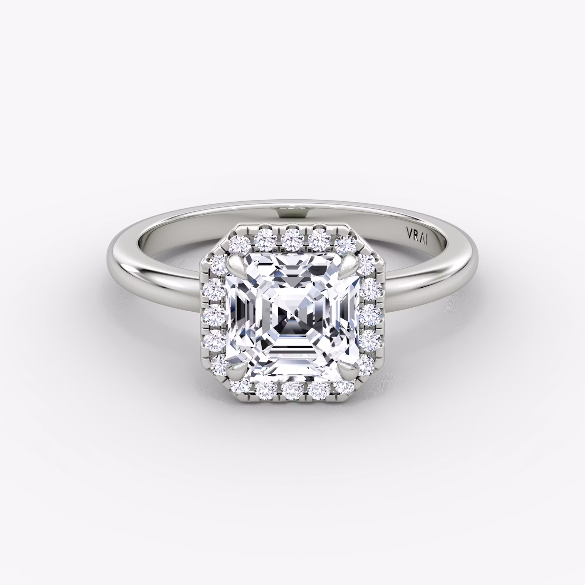 The Halo Asscher | White Gold