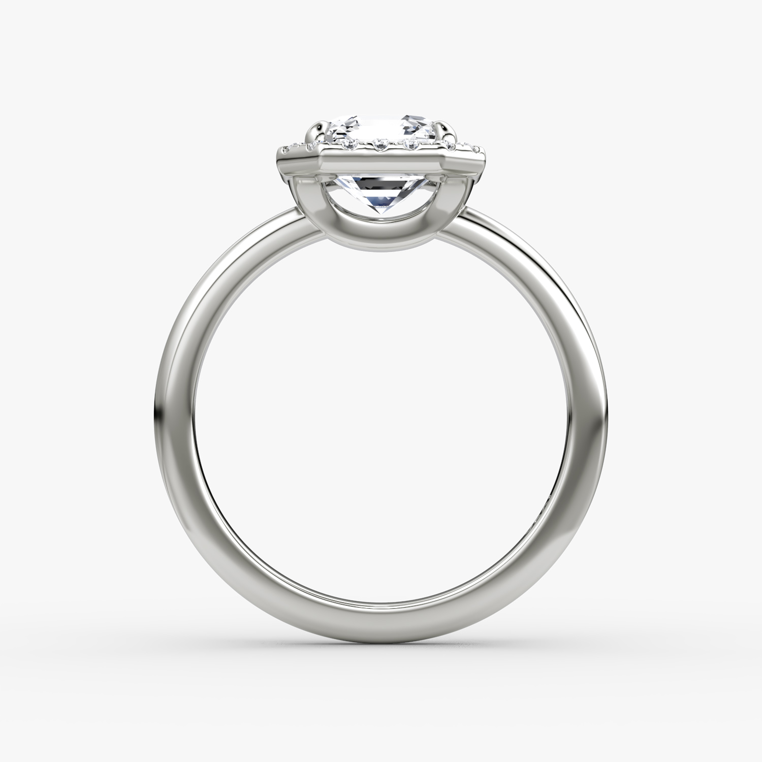 The Halo | Asscher | 18k | White Gold | bandAccent: Plain | haloSize: original | diamondOrientation: vertical | caratWeight: other
