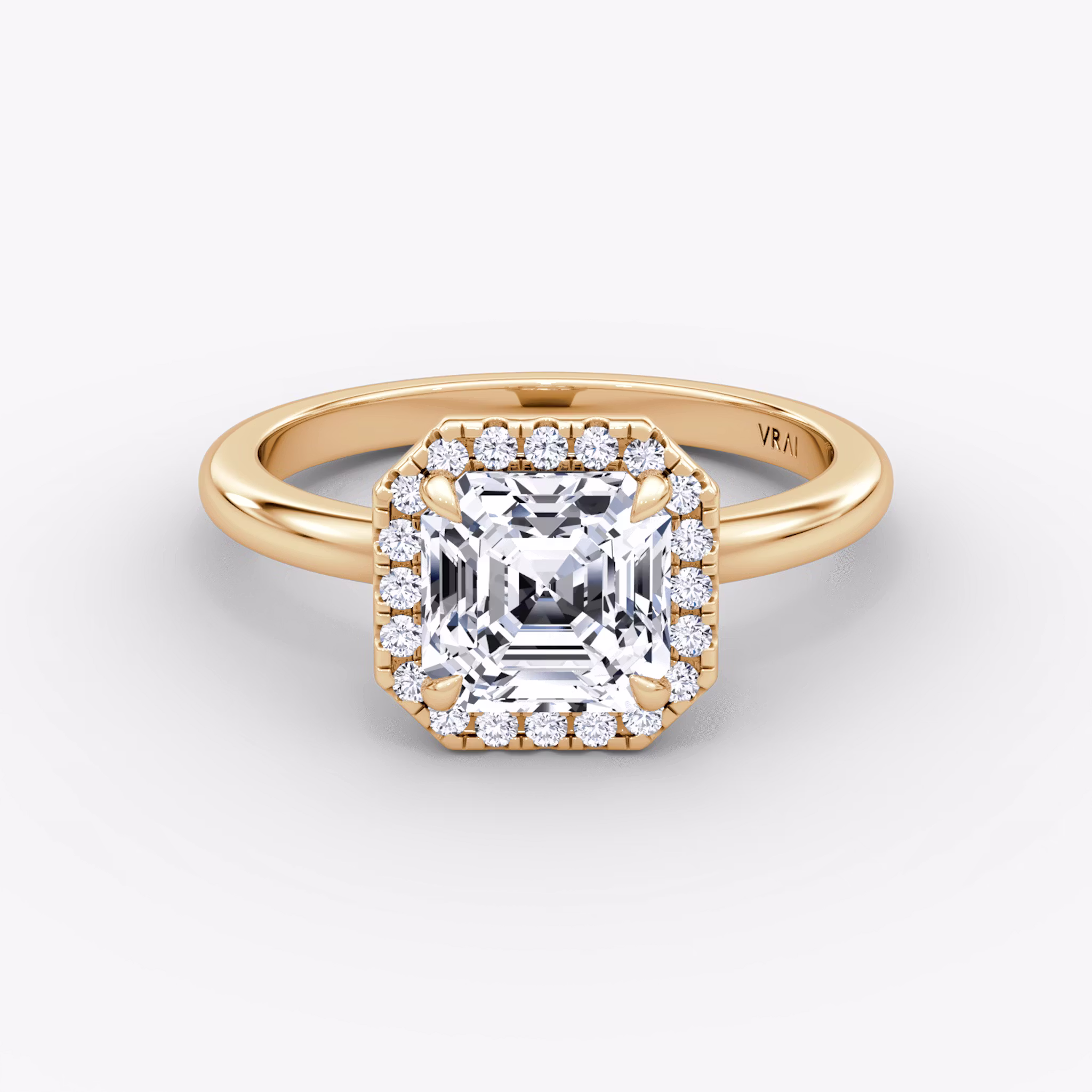 The Halo Asscher | Rose Gold