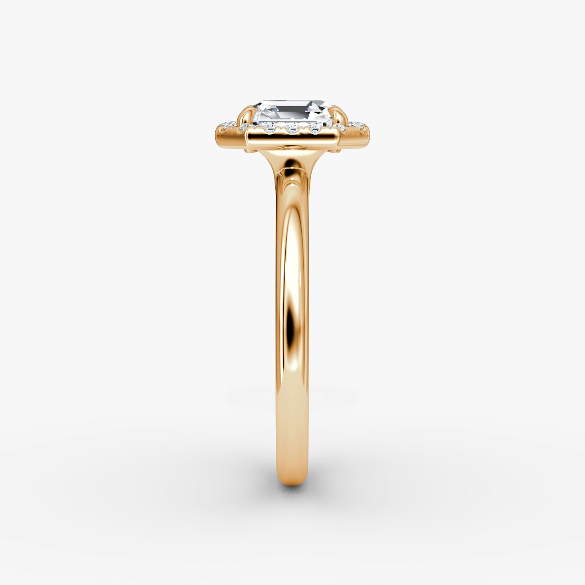 The Halo | Asscher | 14k | Rose Gold | bandAccent: Plain | haloSize: original | diamondOrientation: vertical | caratWeight: other