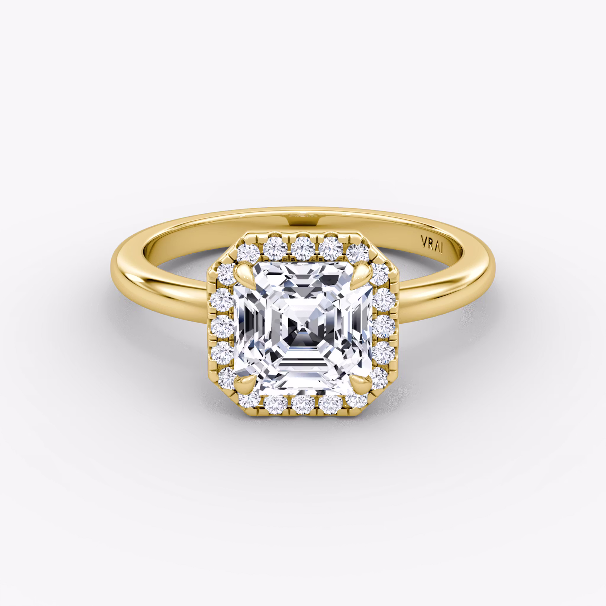 The Halo Asscher | Yellow Gold