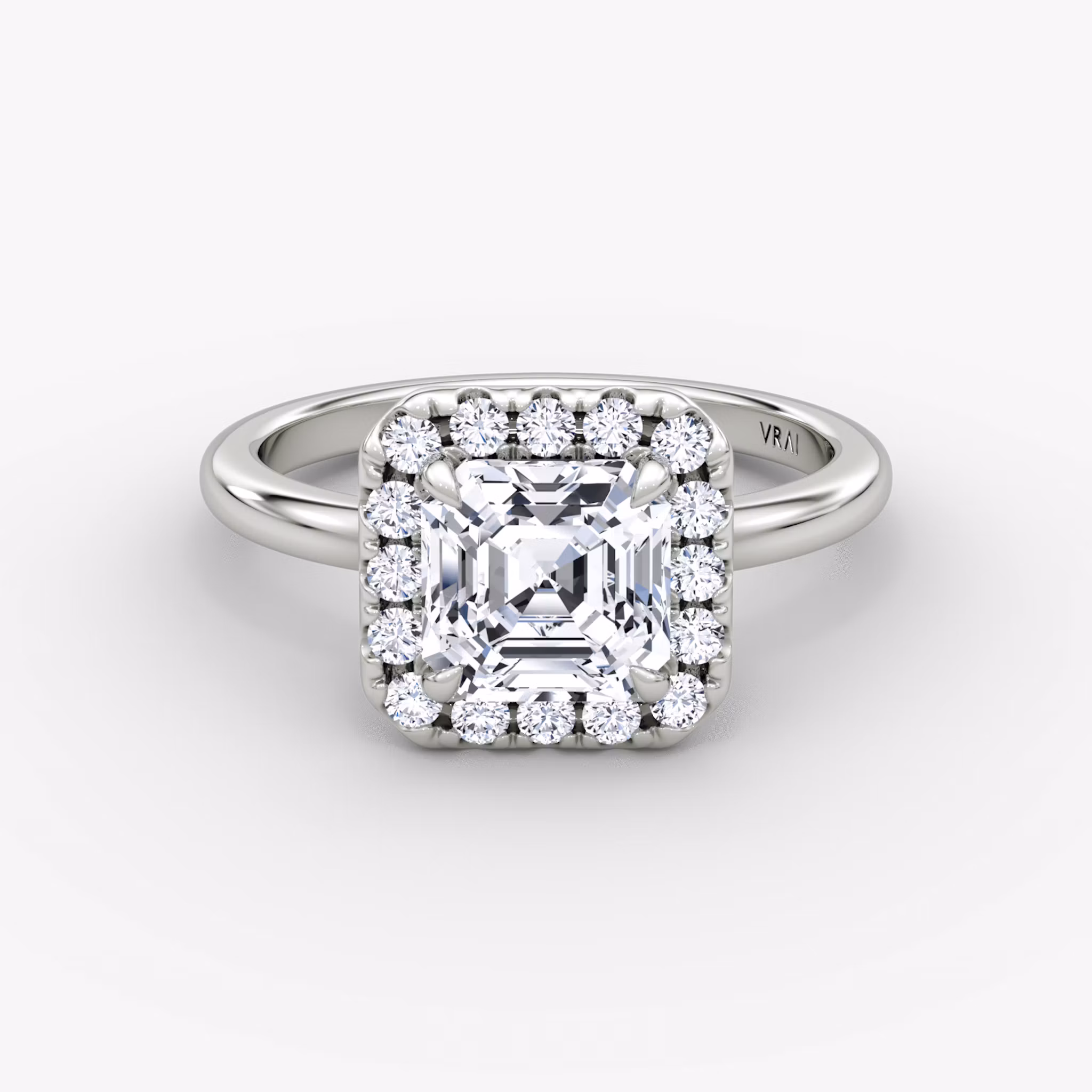 Halo Asscher | White Gold