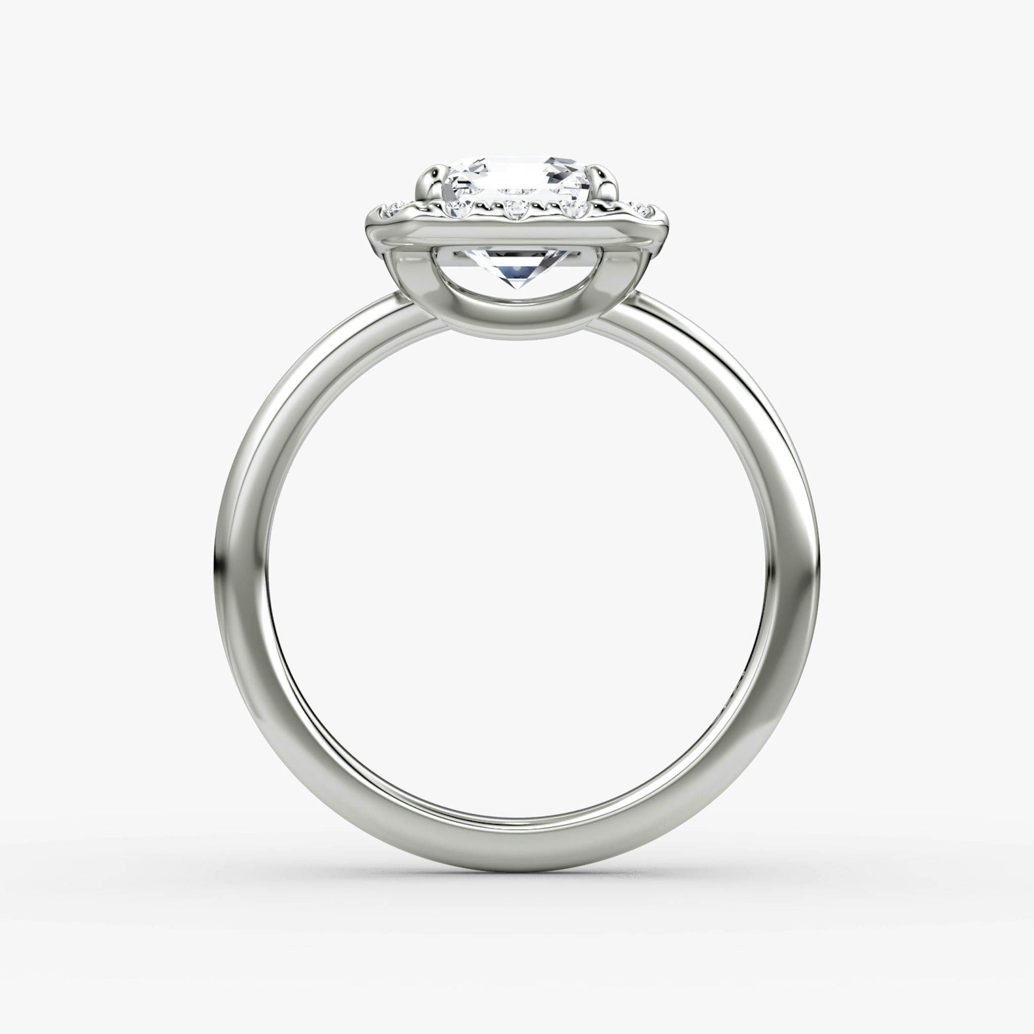 The Halo | Asscher | 18k | White Gold | bandAccent: Plain | haloSize: large | diamondOrientation: vertical | caratWeight: other