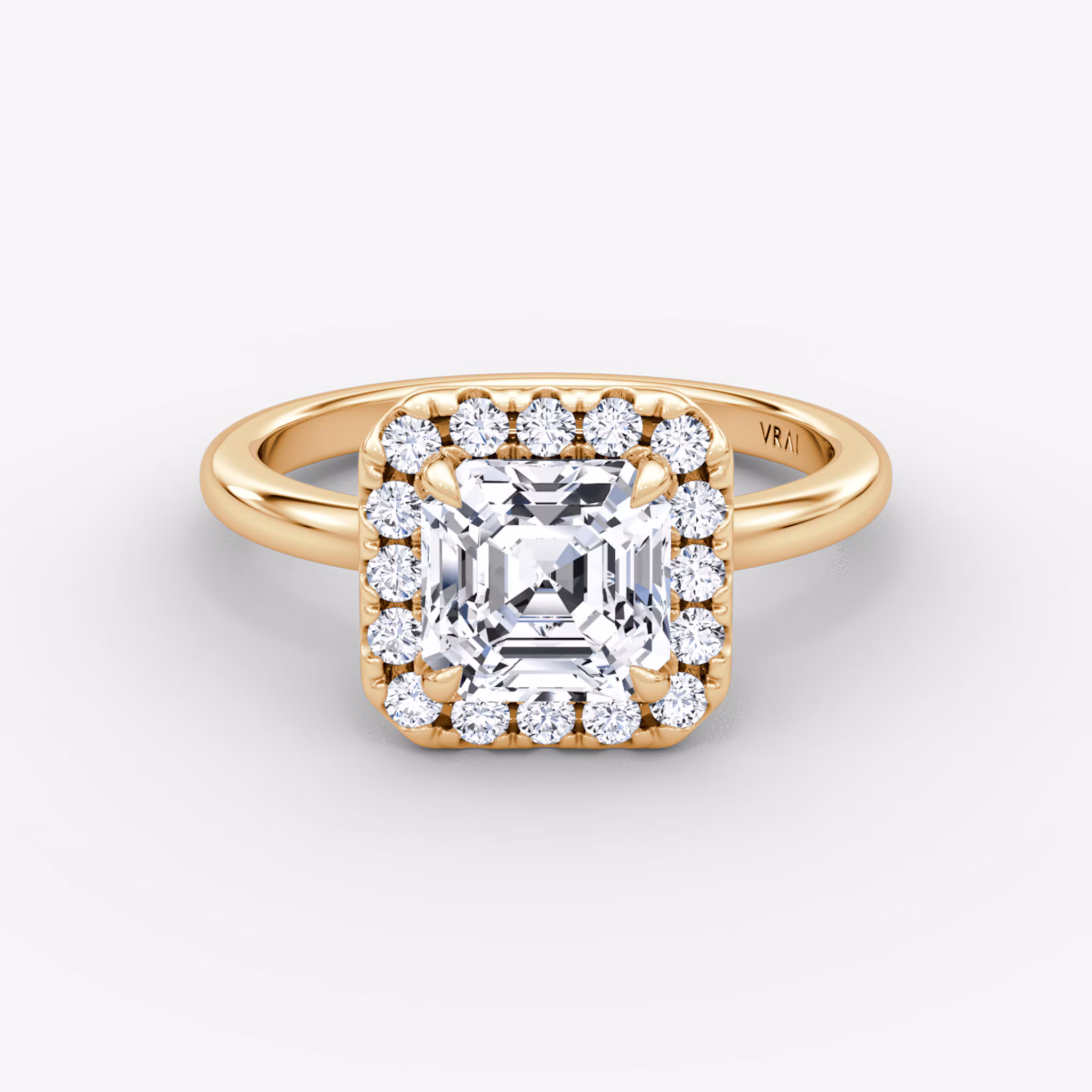 Halo Asscher | Rose Gold