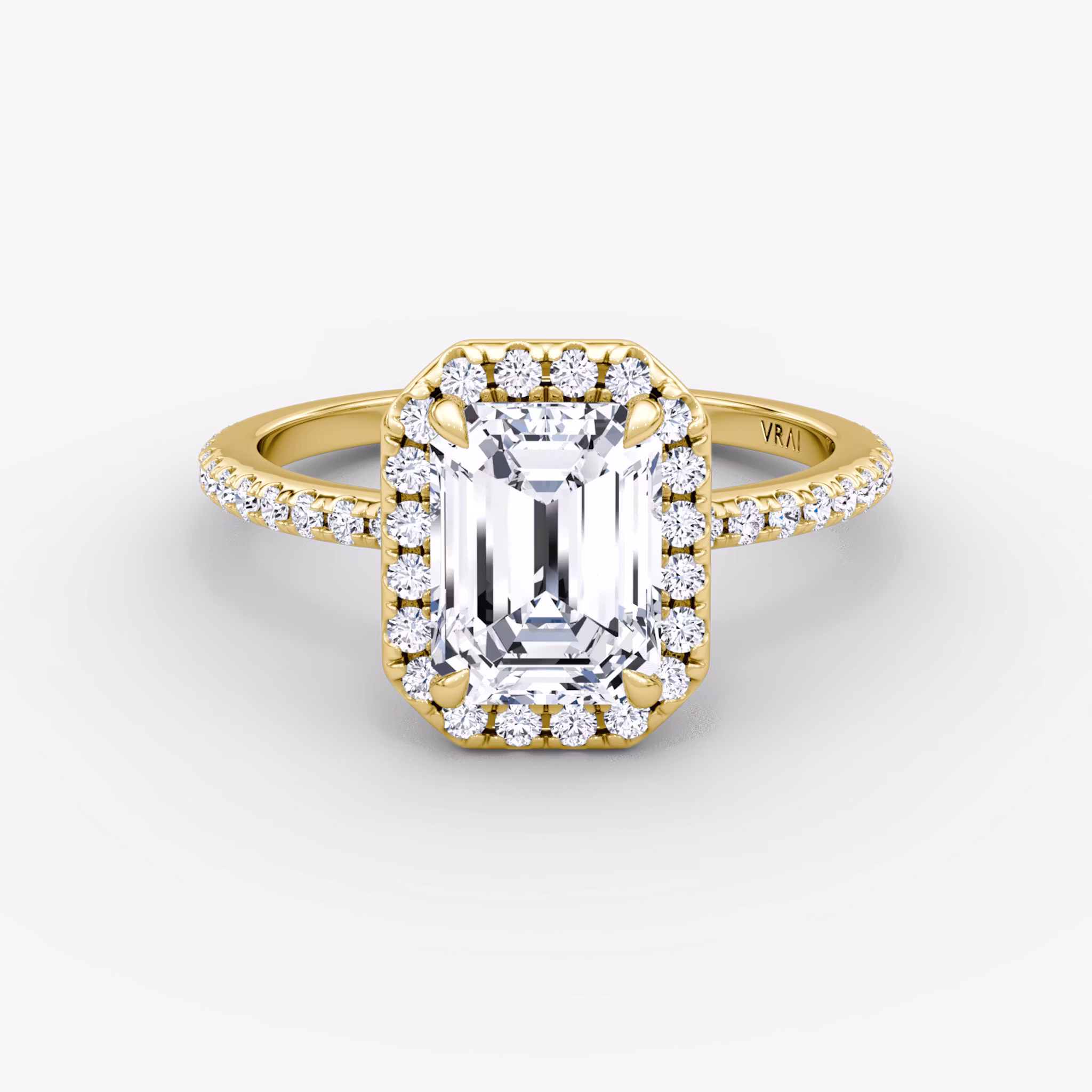 The Halo Emerald | Yellow Gold