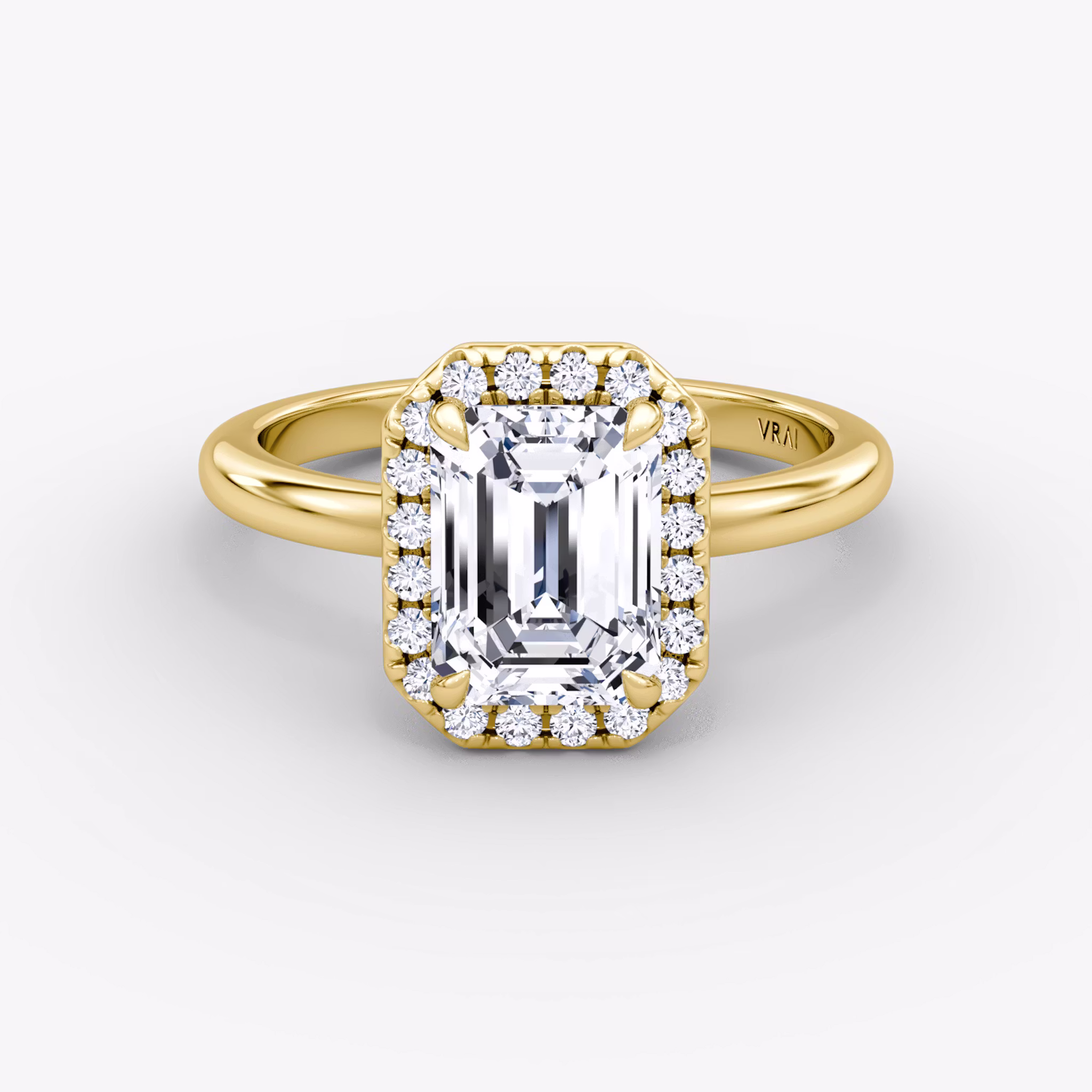 The Halo Emerald | Yellow Gold