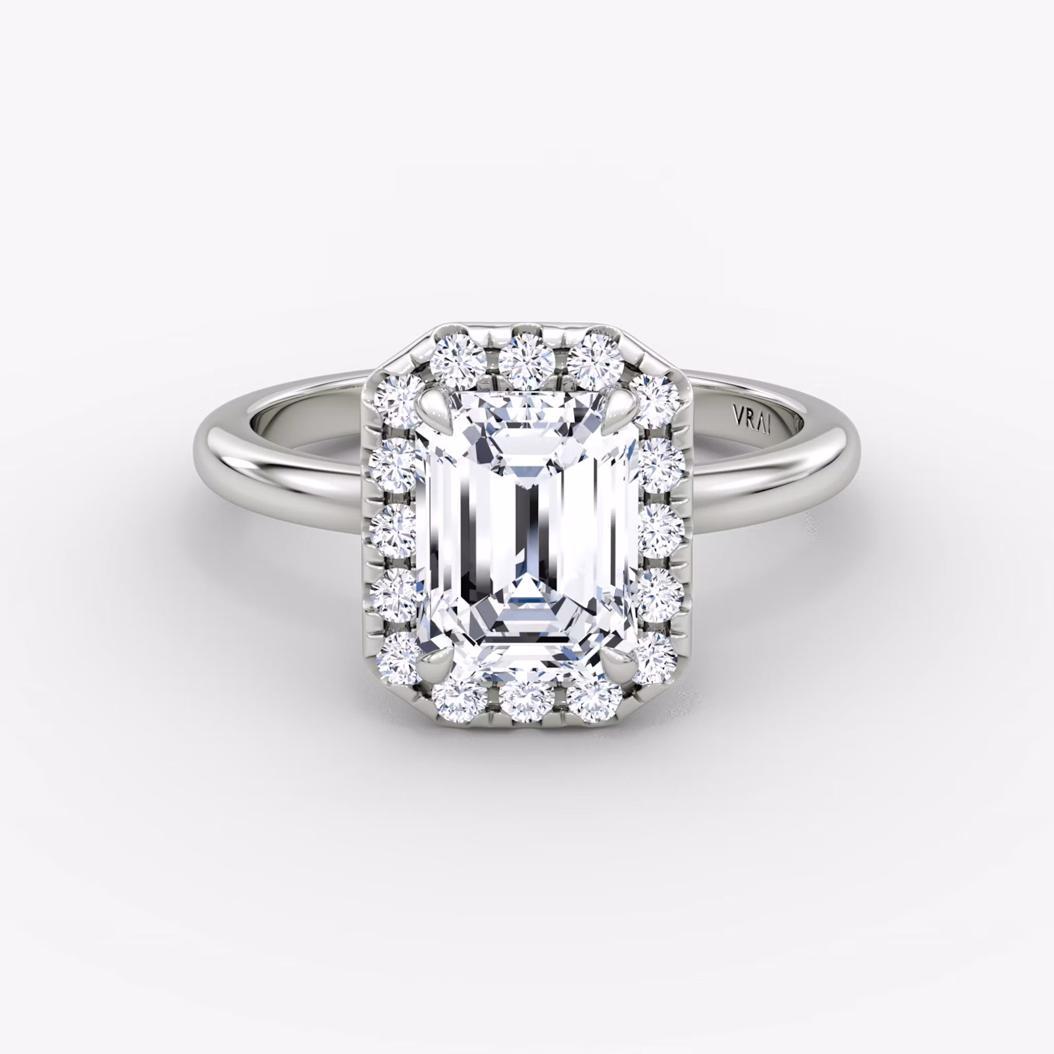 Halo Emerald | White Gold