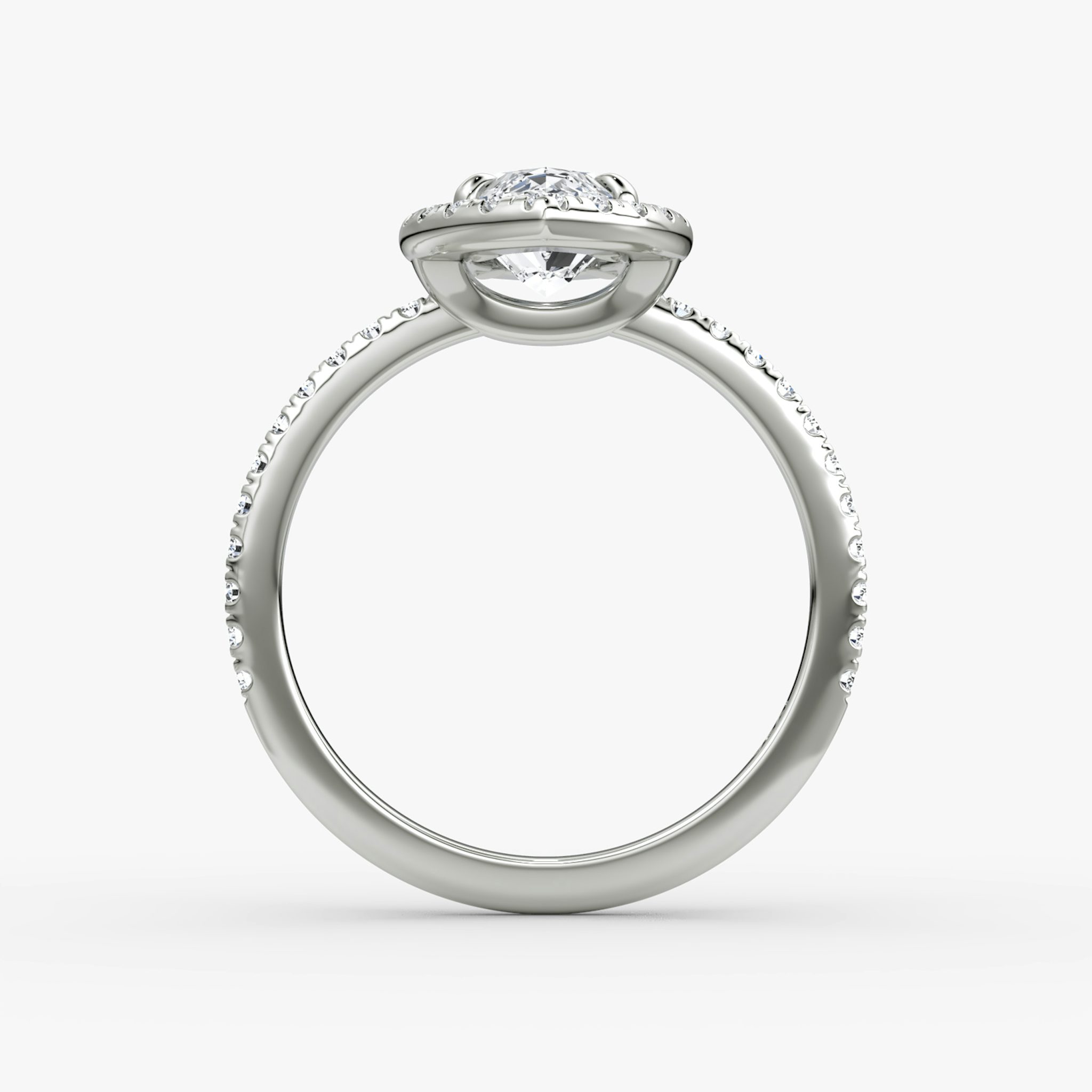 The Halo | Marquise | Platinum | bandAccent: Pavé | haloSize: original | diamondOrientation: vertical | caratWeight: other
