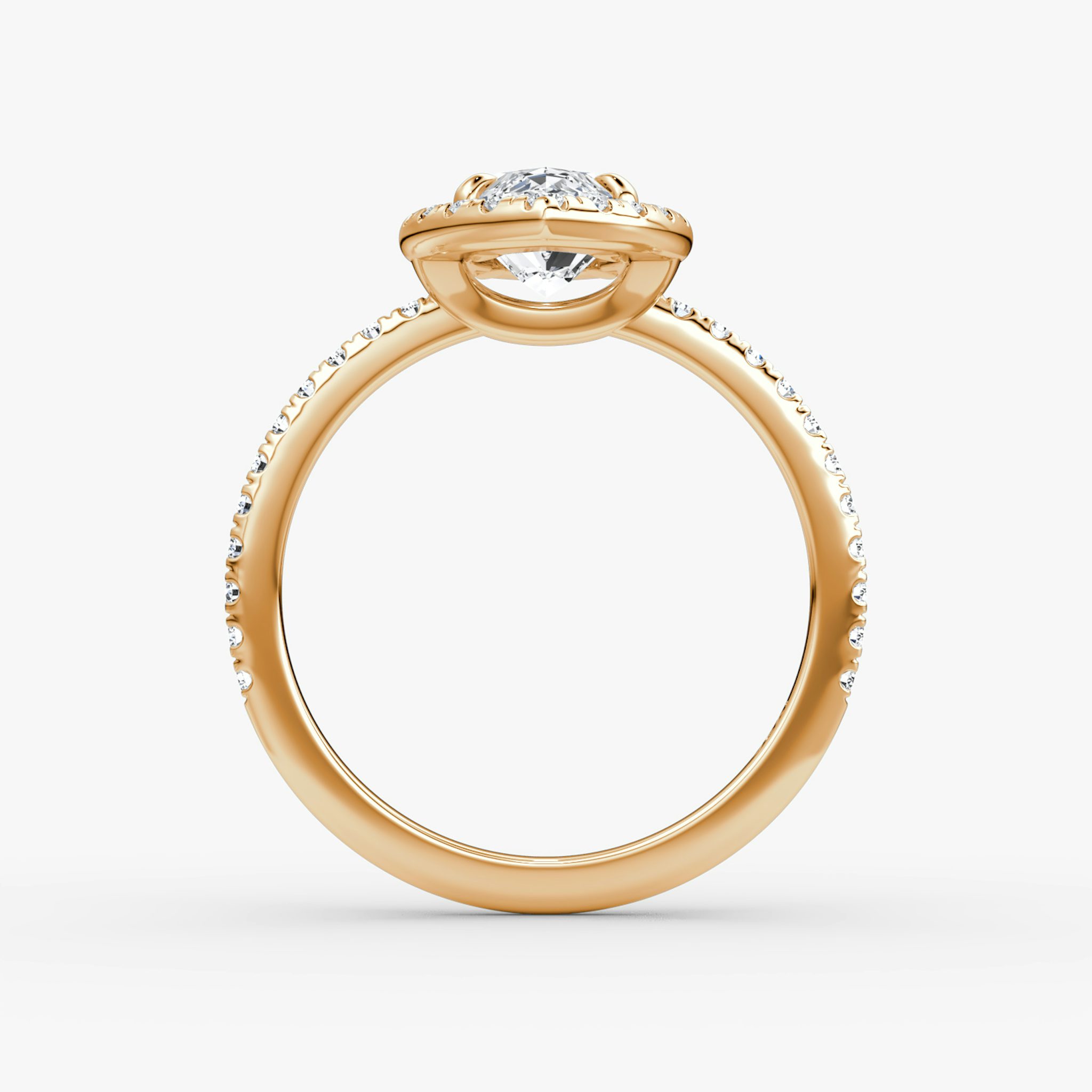 The Halo | Marquise | 14k | Rose Gold | bandAccent: Pavé | haloSize: original | diamondOrientation: vertical | caratWeight: other
