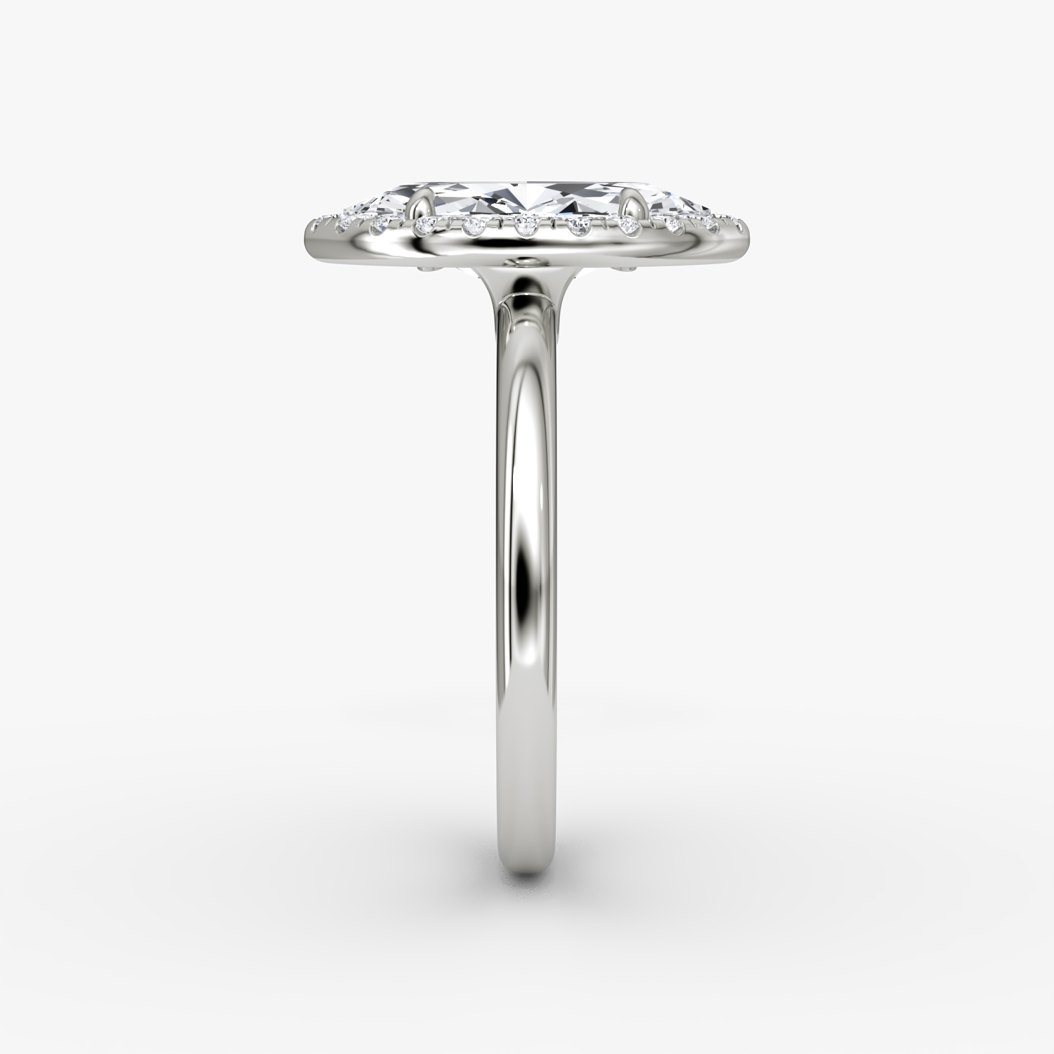 The Halo | Marquise | Platinum | bandAccent: Plain | haloSize: original | diamondOrientation: vertical | caratWeight: other