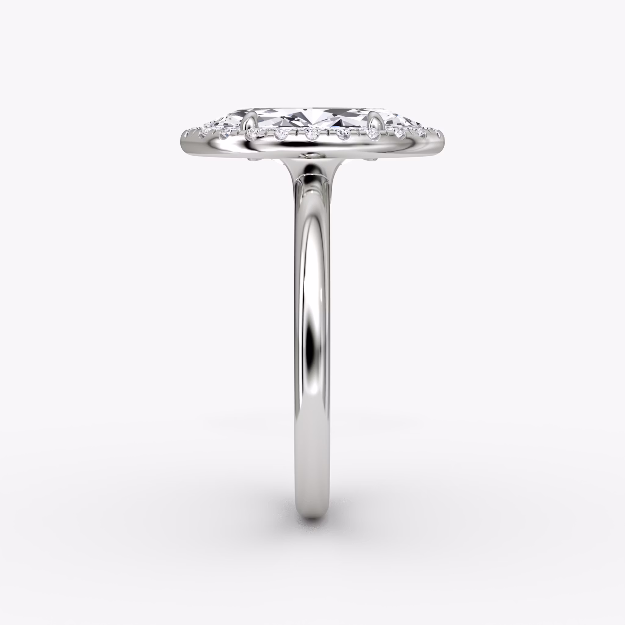 The Halo | Marquise | Platinum | bandAccent: Plain | haloSize: original | diamondOrientation: vertical | caratWeight: other