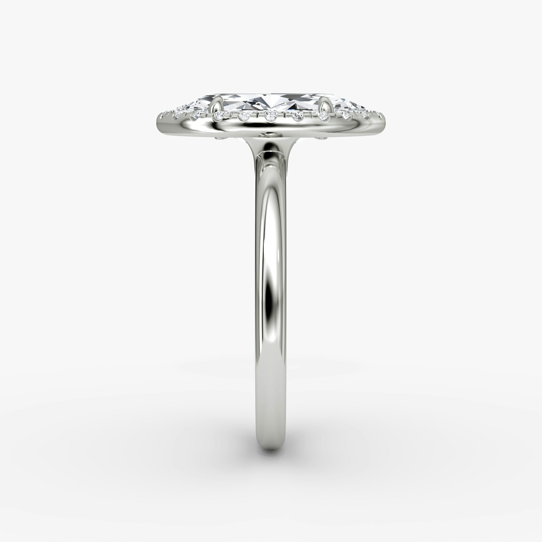 The Halo | Marquise | Platinum | bandAccent: Plain | haloSize: original | diamondOrientation: vertical | caratWeight: other