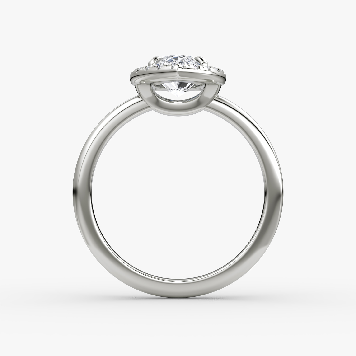 The Halo | Marquise | Platinum | bandAccent: Plain | haloSize: original | diamondOrientation: vertical | caratWeight: other