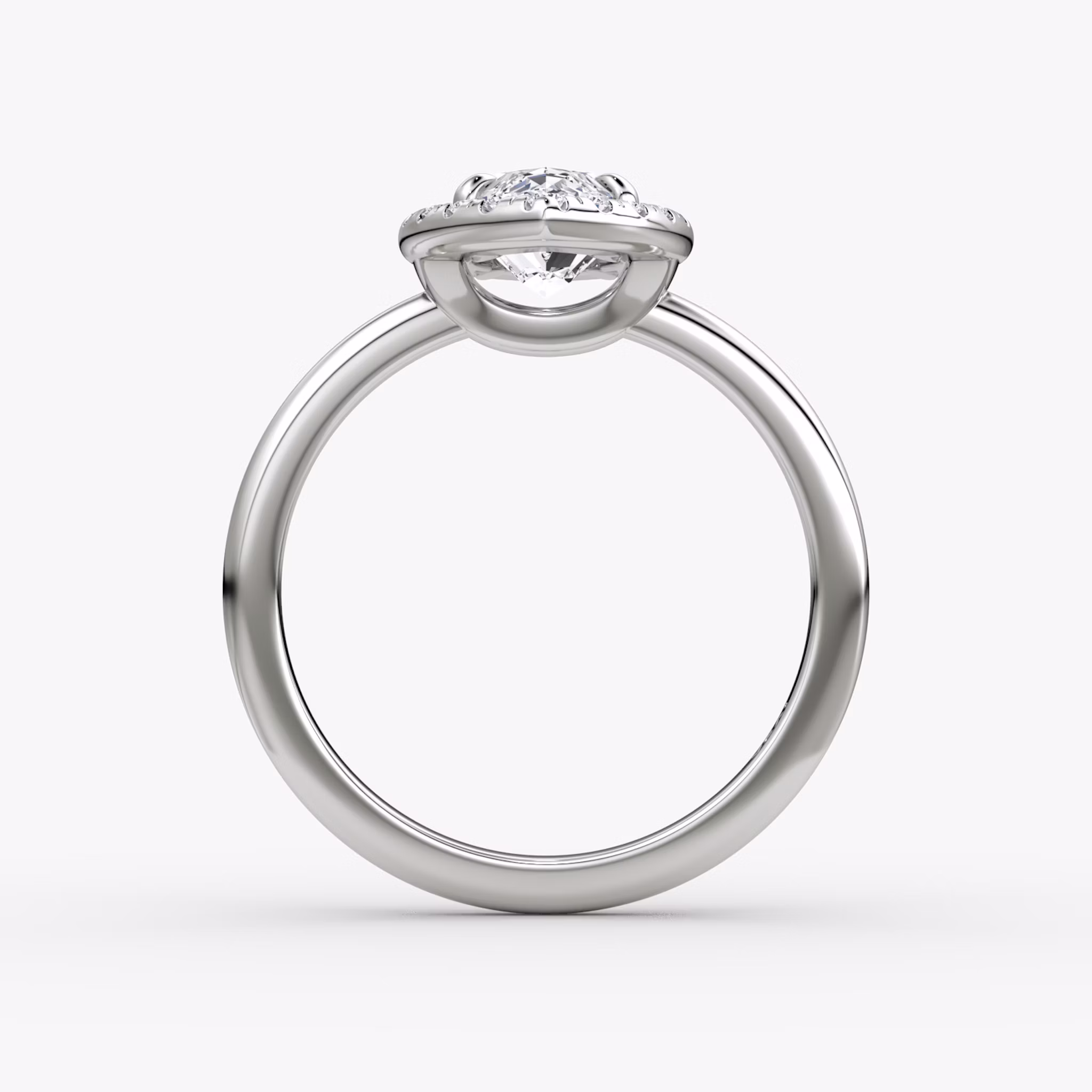 The Halo | Marquise | Platinum | bandAccent: Plain | haloSize: original | diamondOrientation: vertical | caratWeight: other