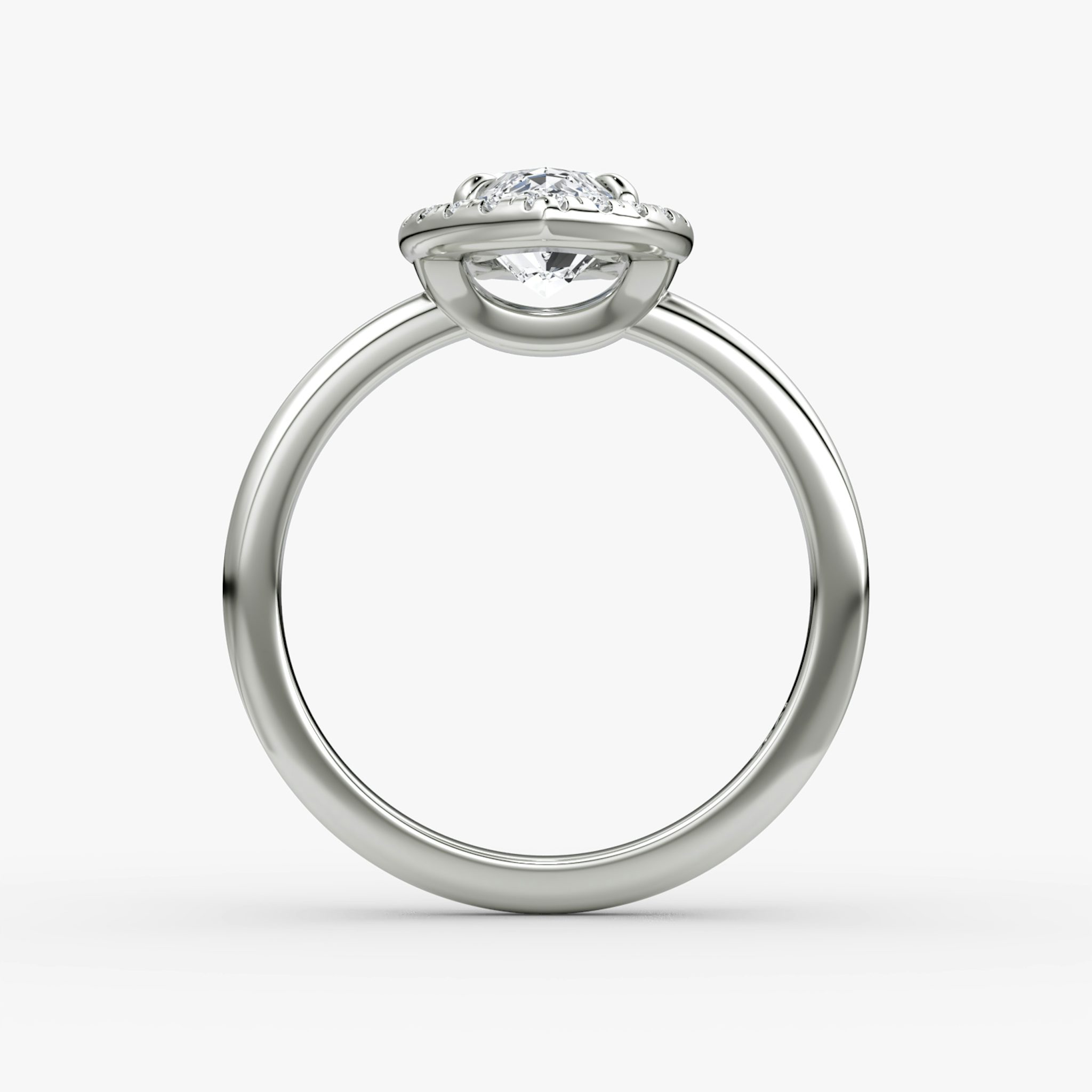 The Halo | Marquise | Platinum | bandAccent: Plain | haloSize: original | diamondOrientation: vertical | caratWeight: other