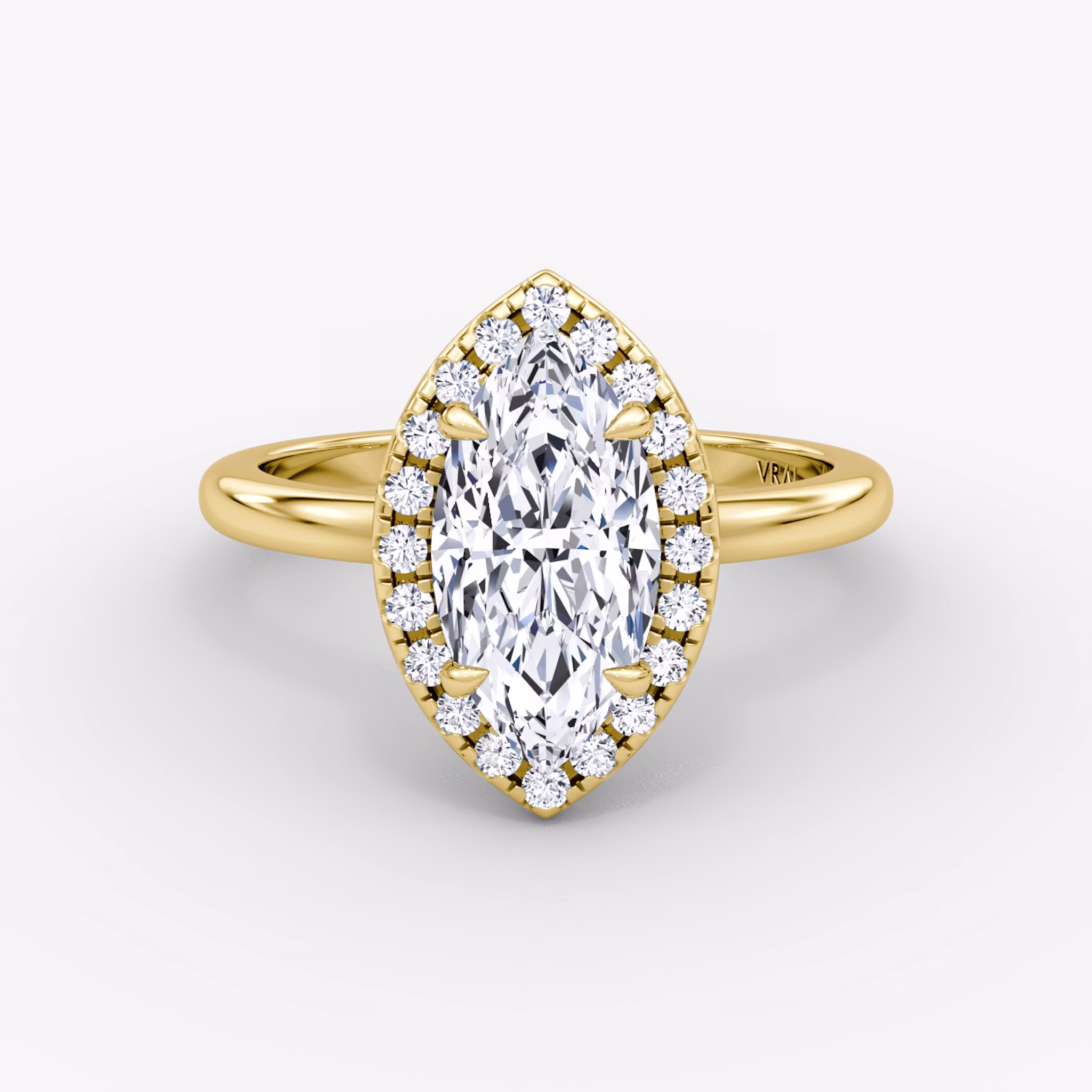 The Halo Marquise | Yellow Gold