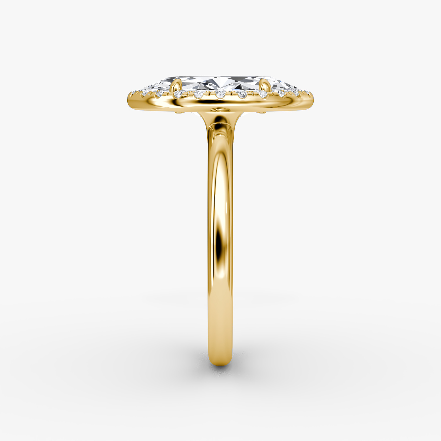 The Halo | Marquise | 18k | Yellow Gold | bandAccent: Plain | haloSize: original | diamondOrientation: vertical | caratWeight: other