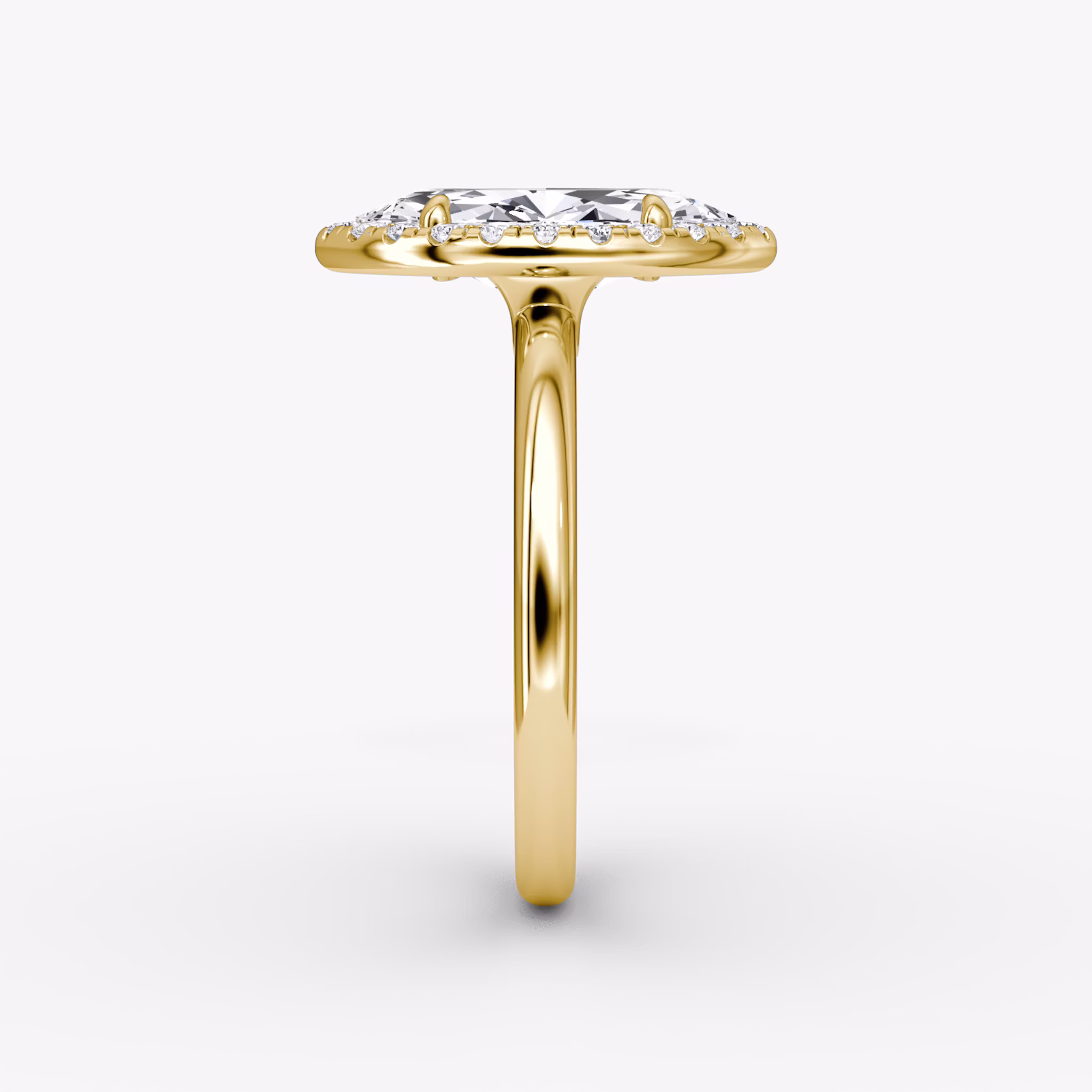 The Halo | Marquise | 18k | Yellow Gold | bandAccent: Plain | haloSize: original | diamondOrientation: vertical | caratWeight: other