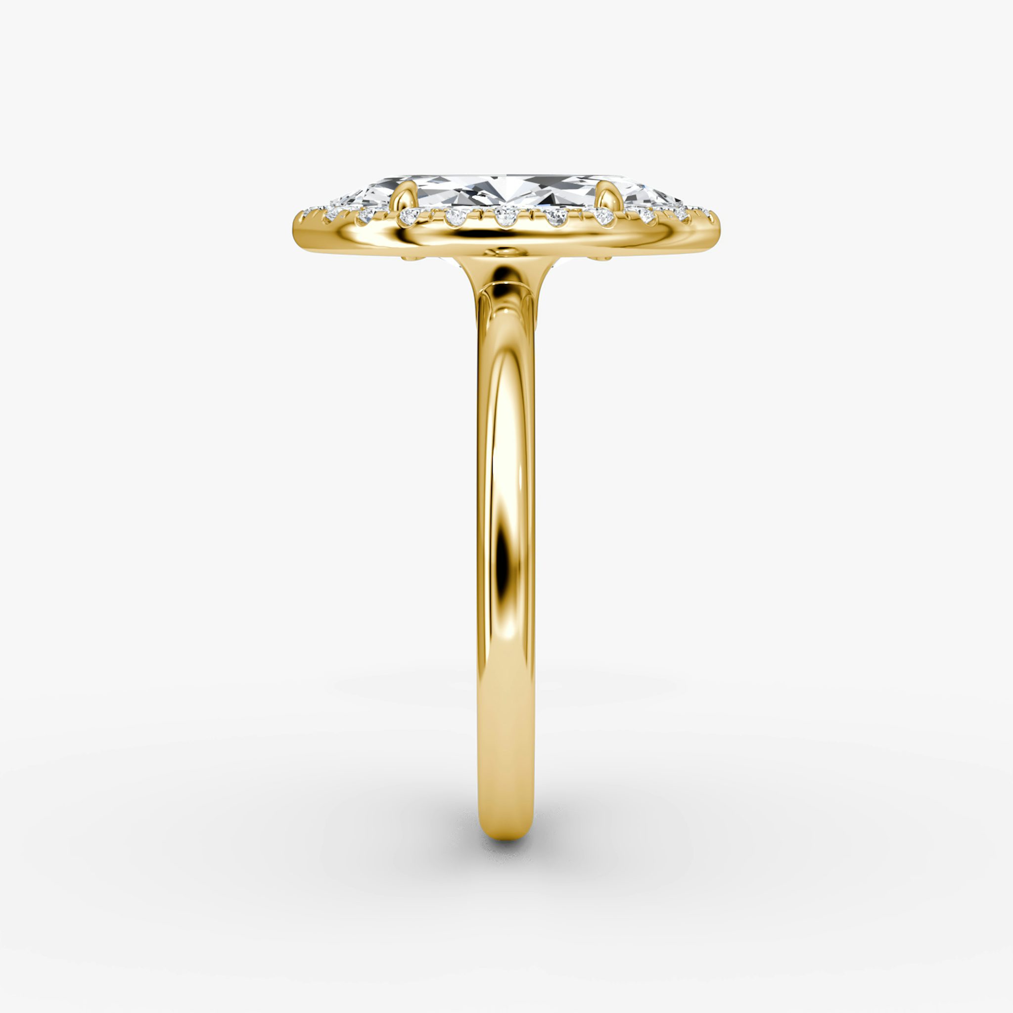 The Halo | Marquise | 18k | Yellow Gold | bandAccent: Plain | haloSize: original | diamondOrientation: vertical | caratWeight: other