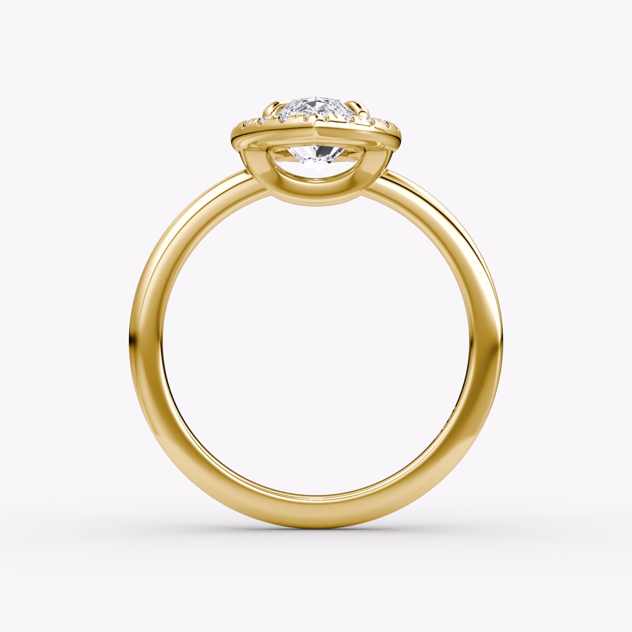 The Halo | Marquise | 18k | Yellow Gold | bandAccent: Plain | haloSize: original | diamondOrientation: vertical | caratWeight: other