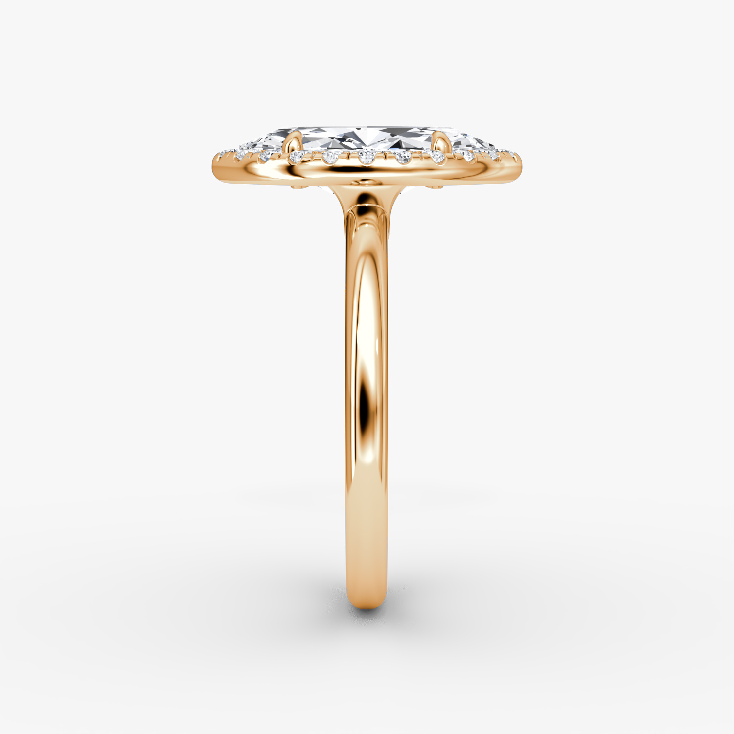 The Halo | Marquise | 14k | Rose Gold | bandAccent: Plain | haloSize: original | diamondOrientation: vertical | caratWeight: other