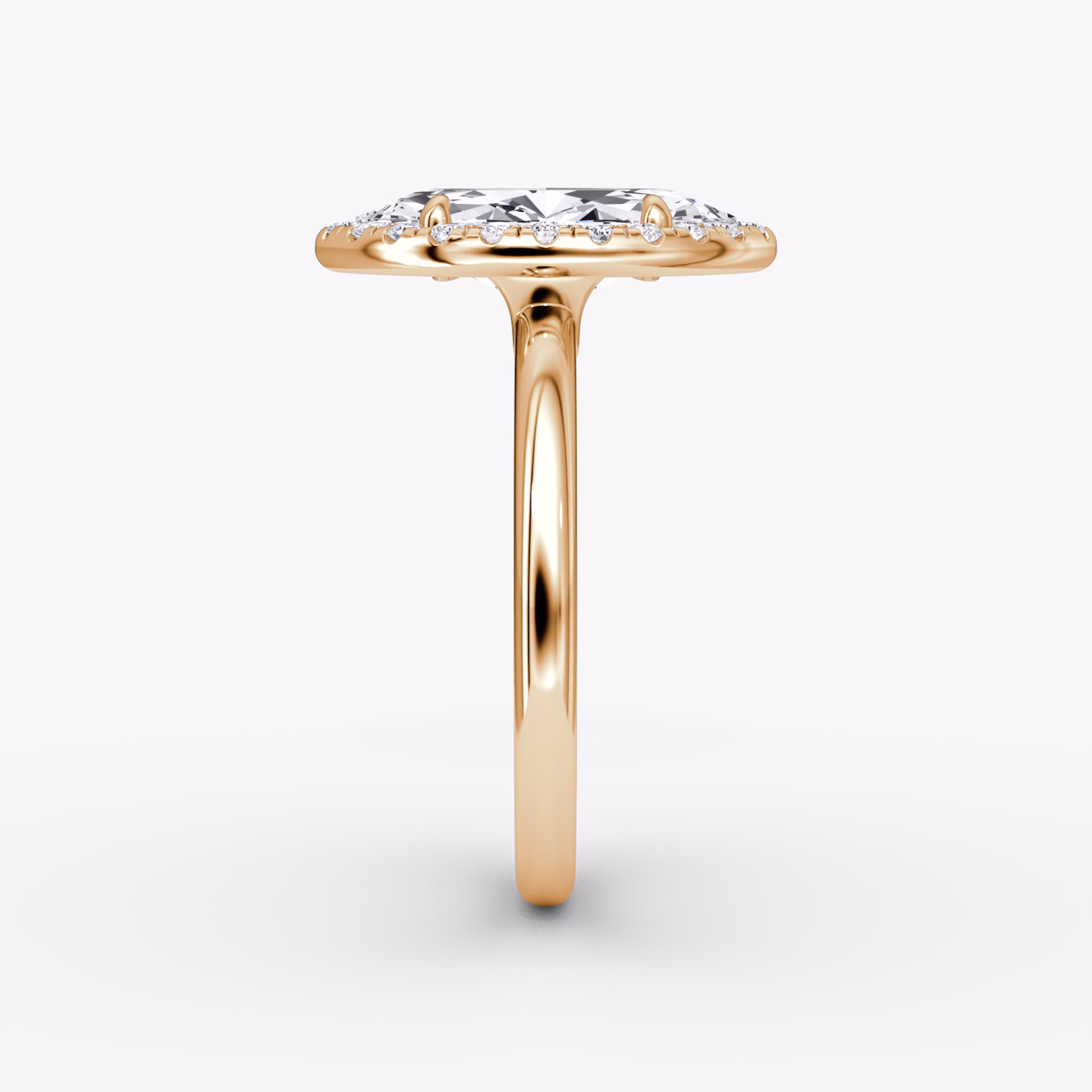 The Halo | Marquise | 14k | Rose Gold | bandAccent: Plain | haloSize: original | diamondOrientation: vertical | caratWeight: other