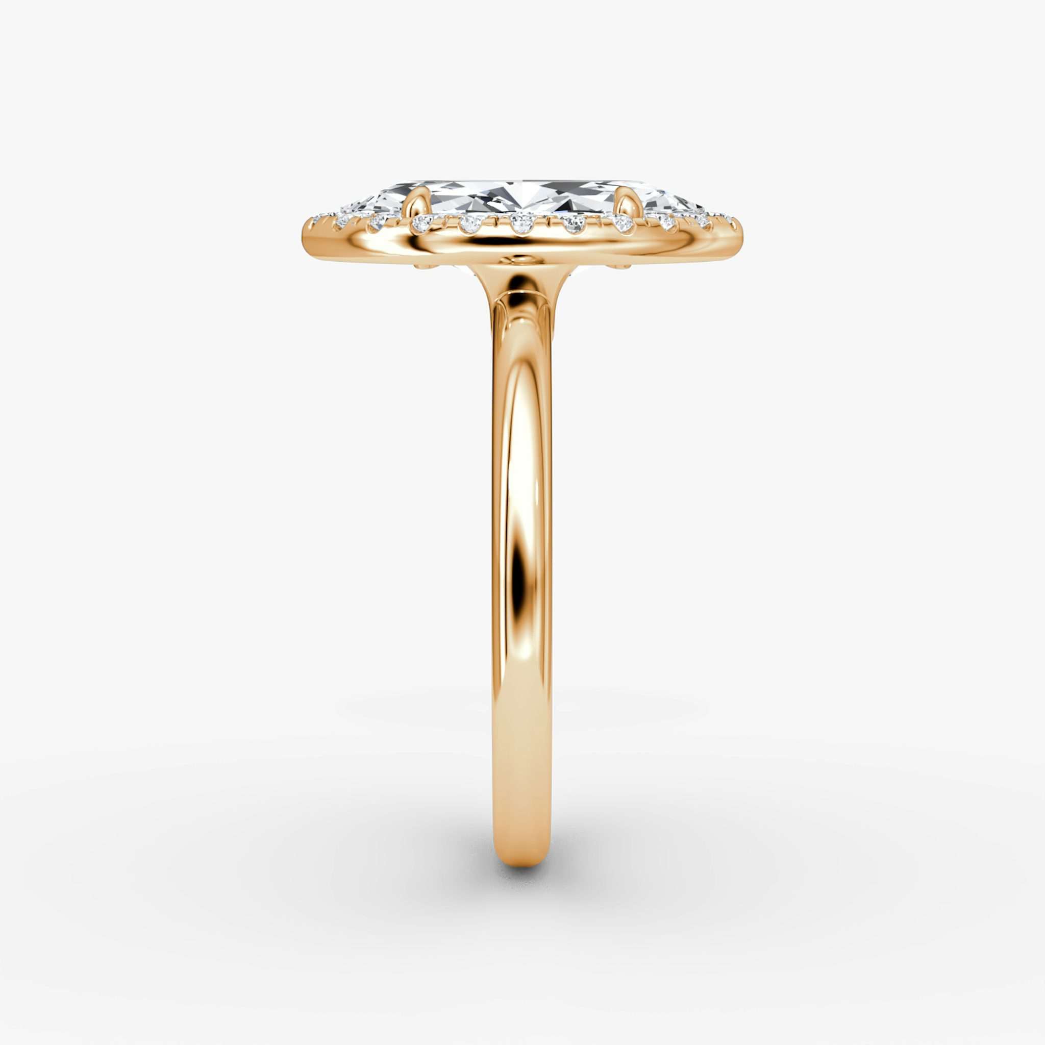 The Halo | Marquise | 14k | Rose Gold | bandAccent: Plain | haloSize: original | diamondOrientation: vertical | caratWeight: other