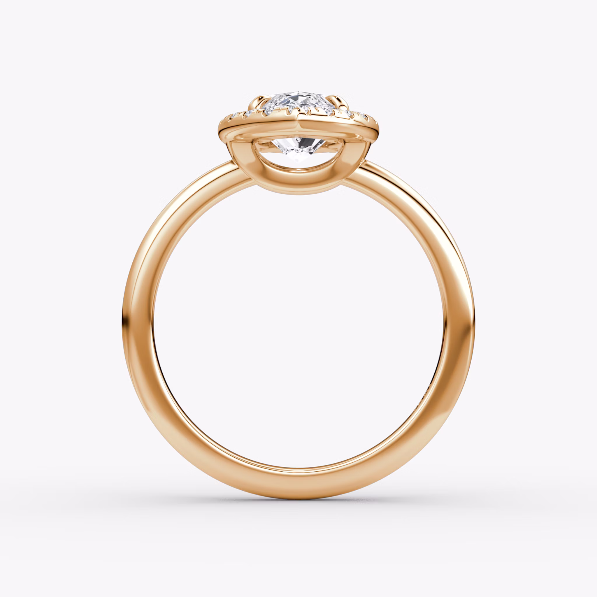 The Halo | Marquise | 14k | Rose Gold | bandAccent: Plain | haloSize: original | diamondOrientation: vertical | caratWeight: other