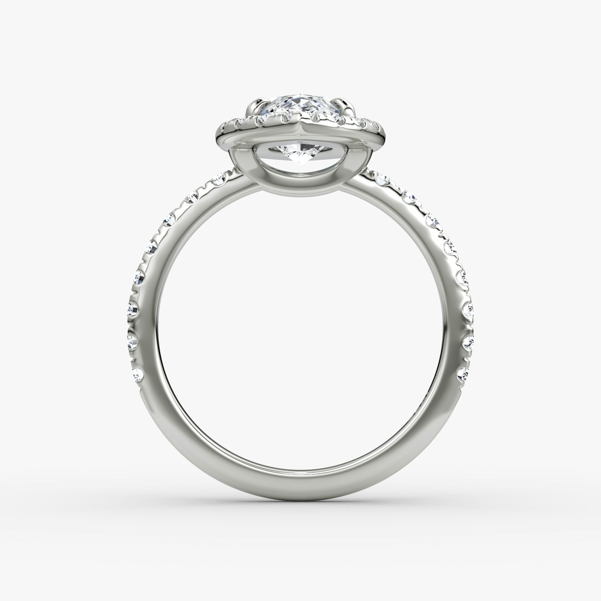 The Halo | Marquise | 18k | White Gold | bandAccent: Pavé | haloSize: large | diamondOrientation: vertical | caratWeight: other