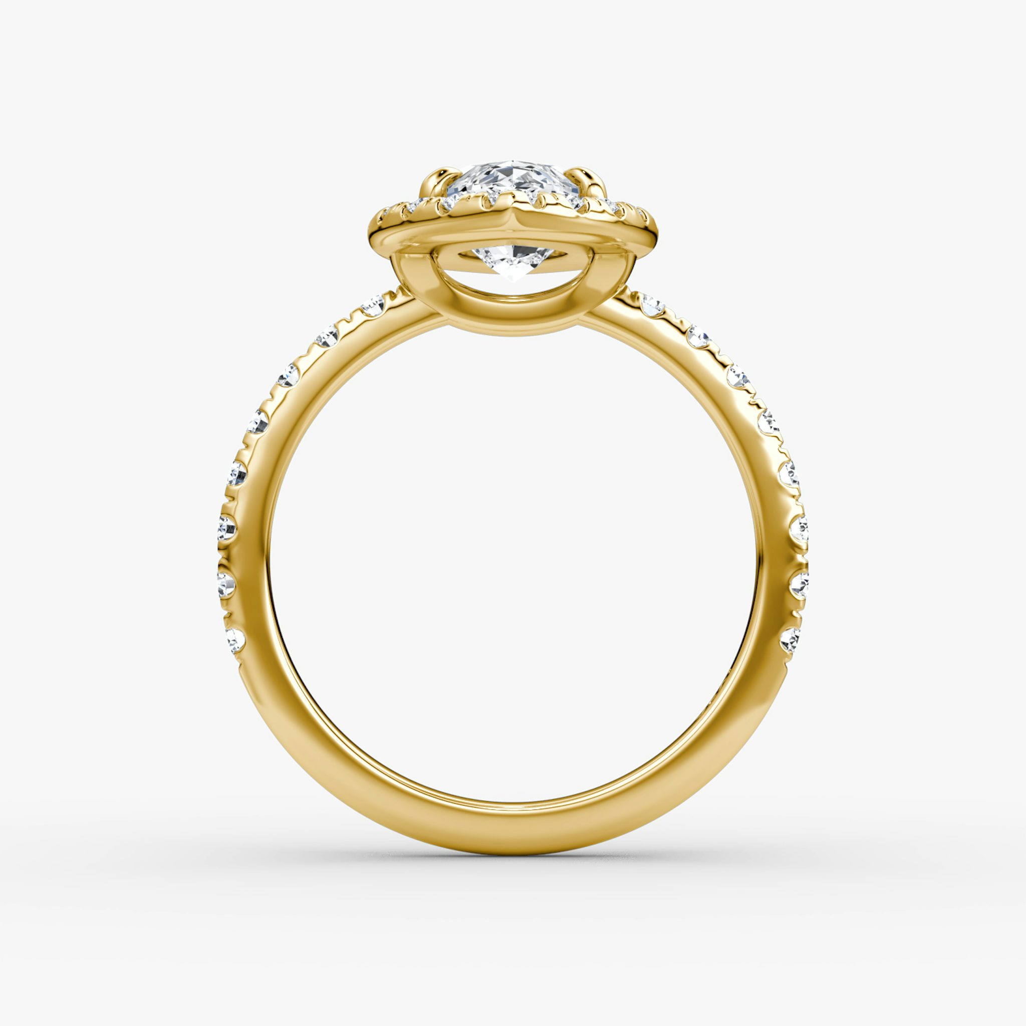 The Halo | Marquise | 18k | Yellow Gold | bandAccent: Pavé | haloSize: large | diamondOrientation: vertical | caratWeight: other