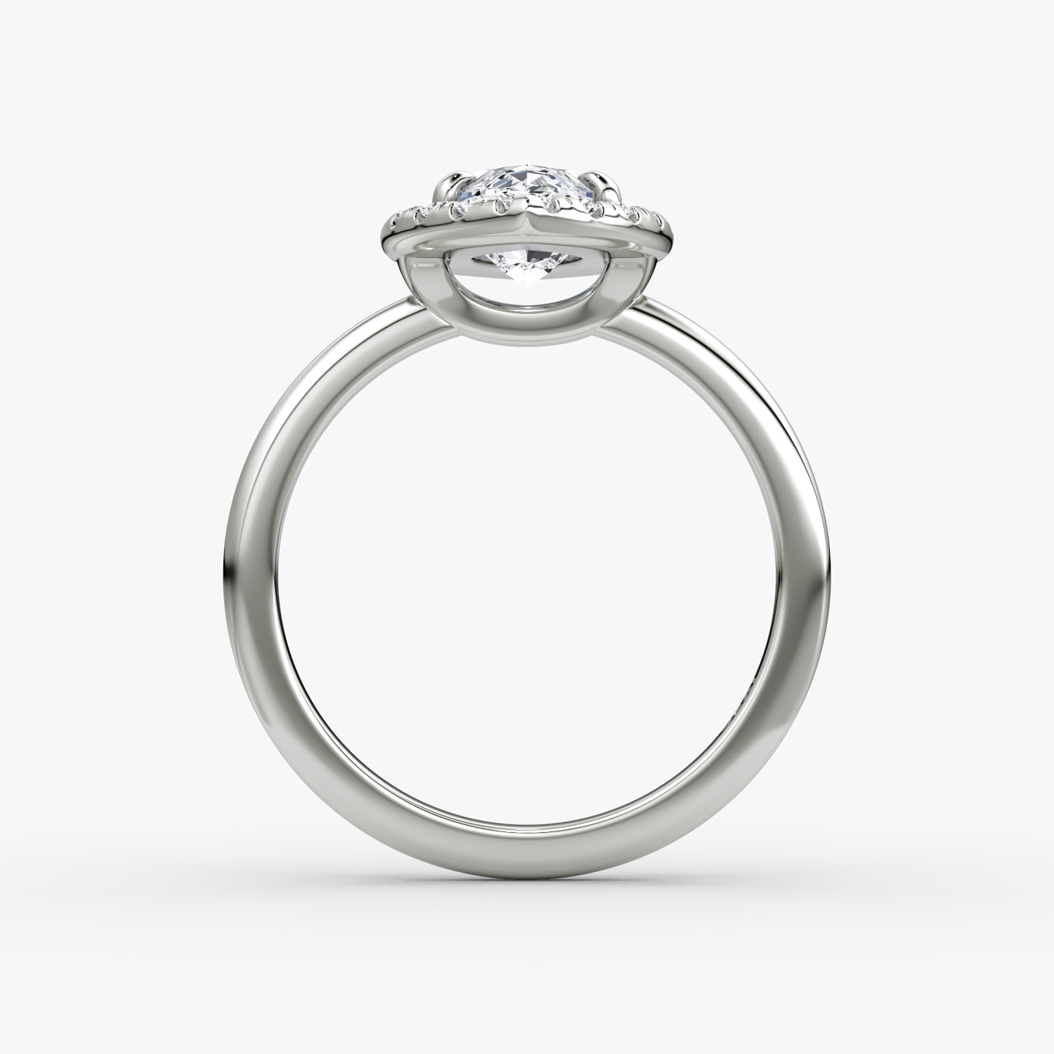 Halo | Marquise | 18k | Weißgold | bandAccent: Ohne Pavé-Besatz | haloSize: large | diamondOrientation: vertical | caratWeight: other