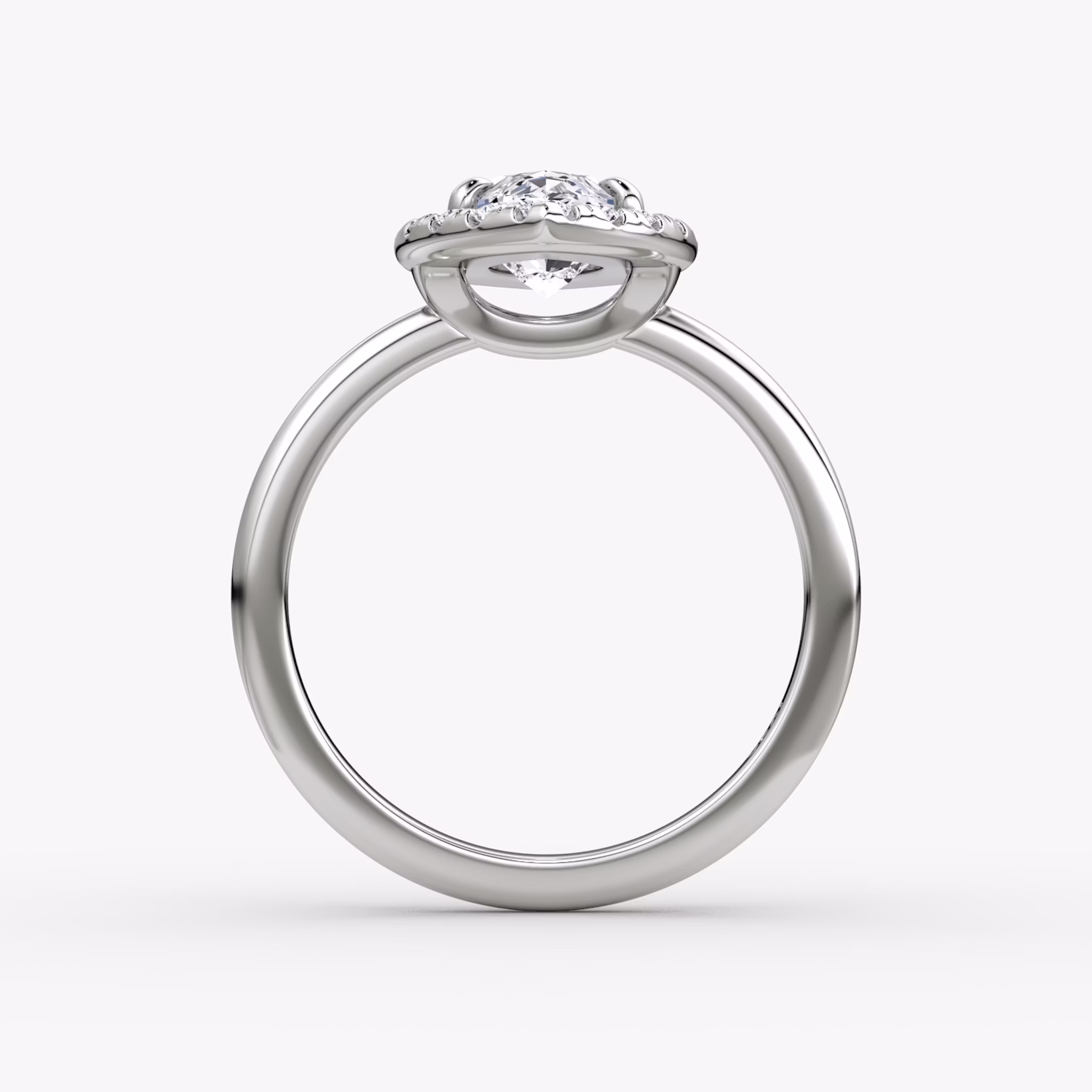 Halo | Marquise | 18k | Weißgold | bandAccent: Ohne Pavé-Besatz | haloSize: large | diamondOrientation: vertical | caratWeight: other