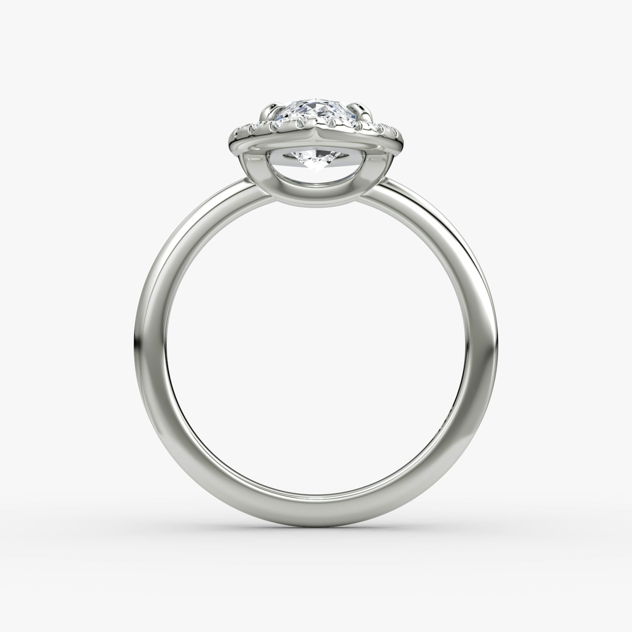 Halo | Marquise | 18k | Weißgold | bandAccent: Ohne Pavé-Besatz | haloSize: large | diamondOrientation: vertical | caratWeight: other