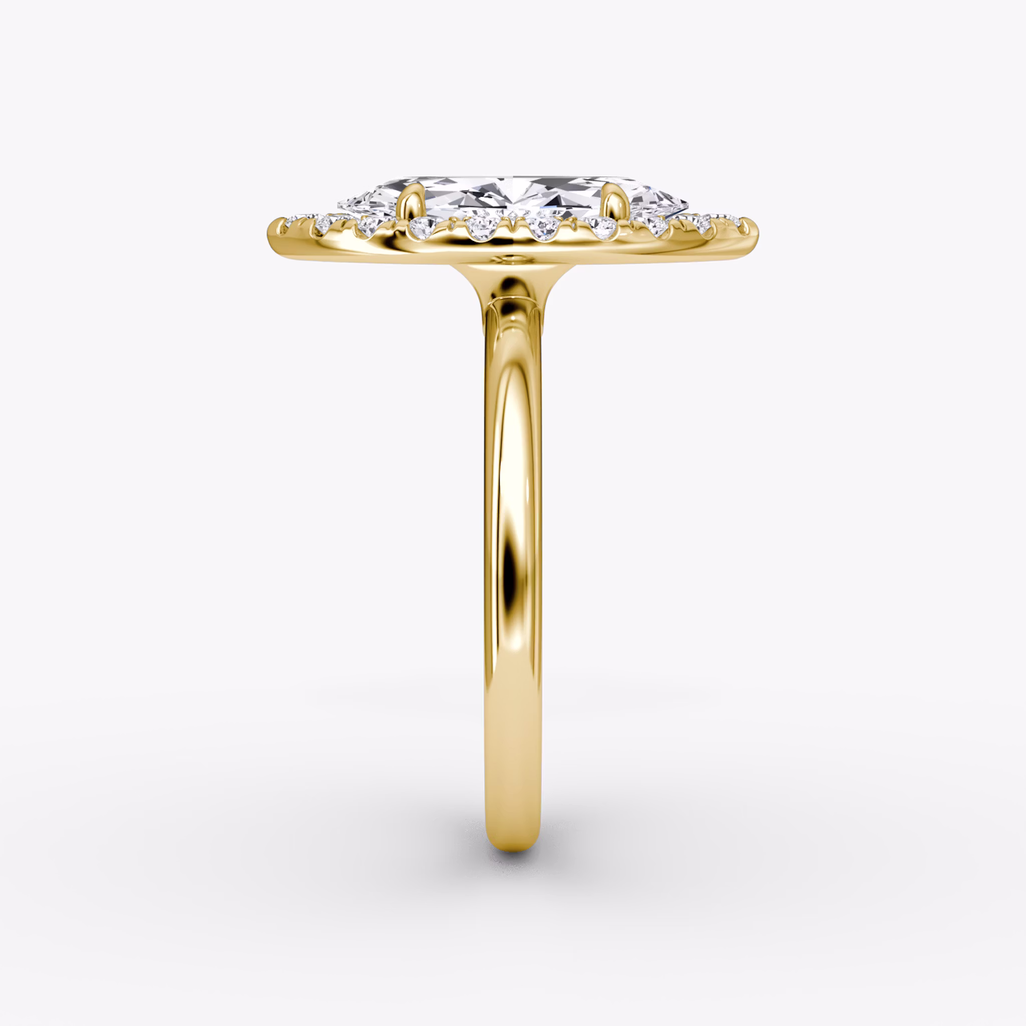 The Halo | Marquise | 18k | Yellow Gold | bandAccent: Plain | haloSize: large | diamondOrientation: vertical | caratWeight: other