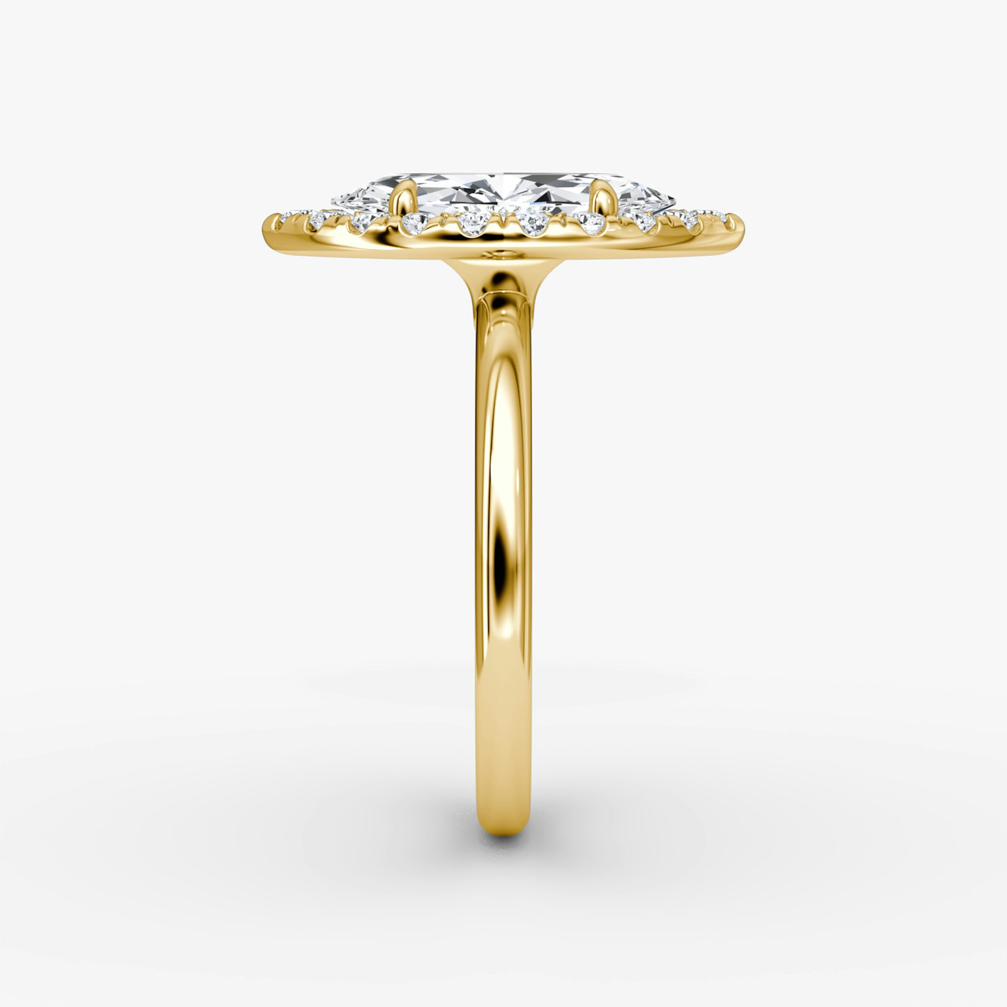 The Halo | Marquise | 18k | Yellow Gold | bandAccent: Plain | haloSize: large | diamondOrientation: vertical | caratWeight: other