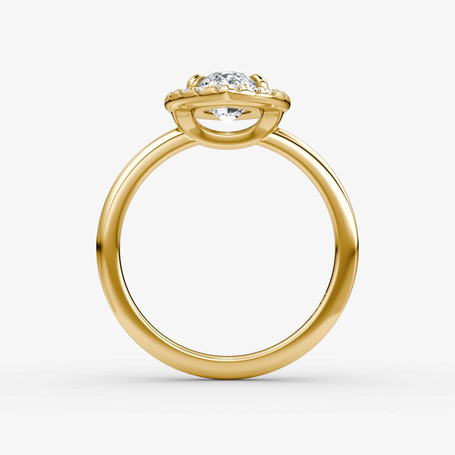 The Halo | Marquise | 18k | Yellow Gold | bandAccent: Plain | haloSize: large | diamondOrientation: vertical | caratWeight: other