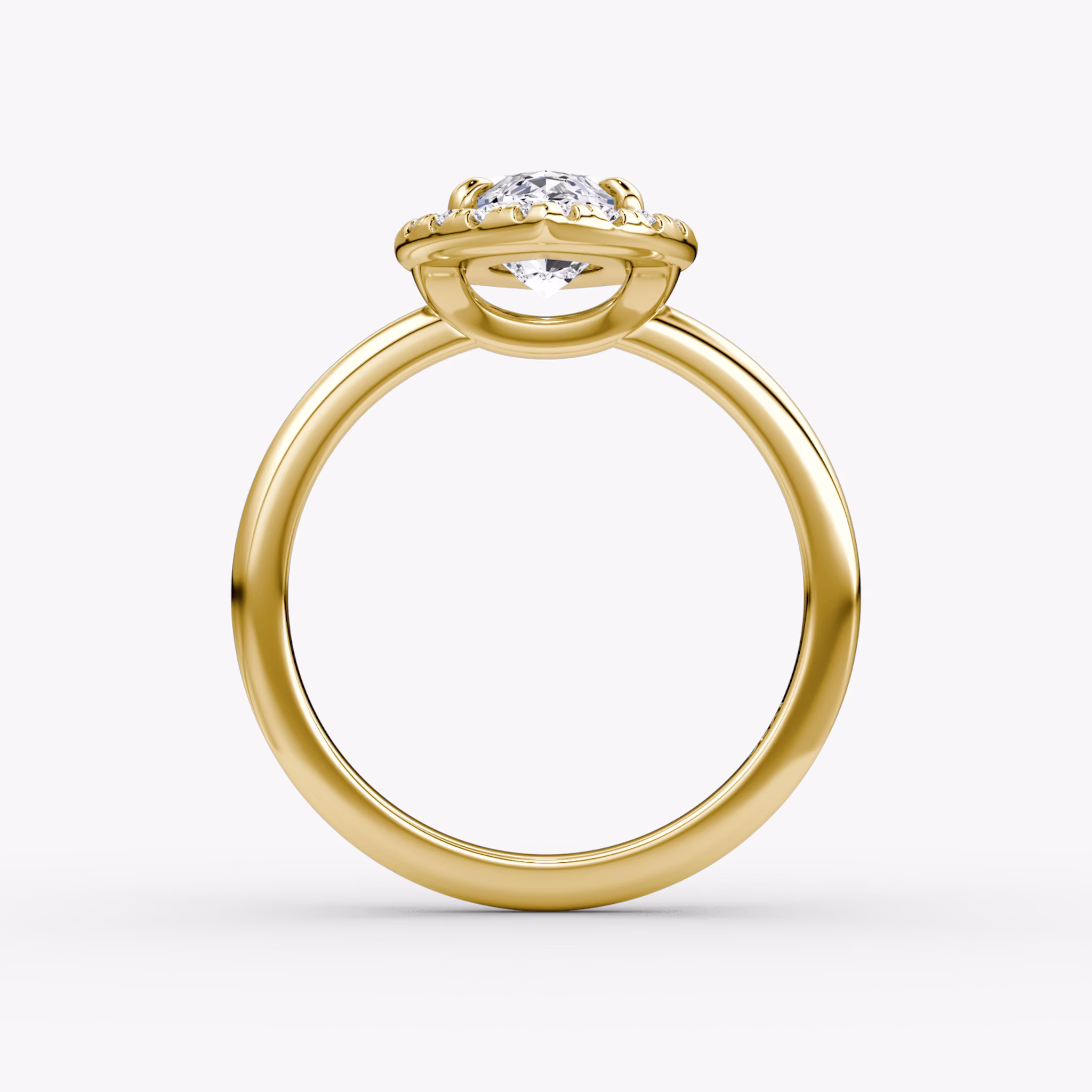 The Halo | Marquise | 18k | Yellow Gold | bandAccent: Plain | haloSize: large | diamondOrientation: vertical | caratWeight: other