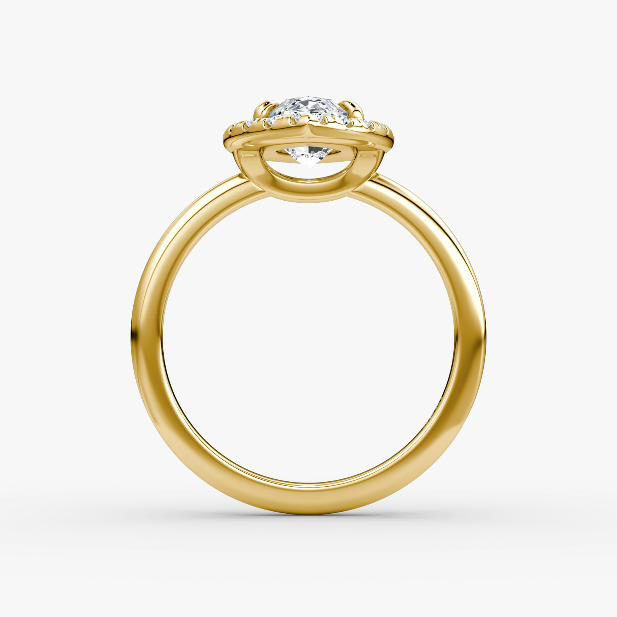 The Halo | Marquise | 18k | Yellow Gold | bandAccent: Plain | haloSize: large | diamondOrientation: vertical | caratWeight: other