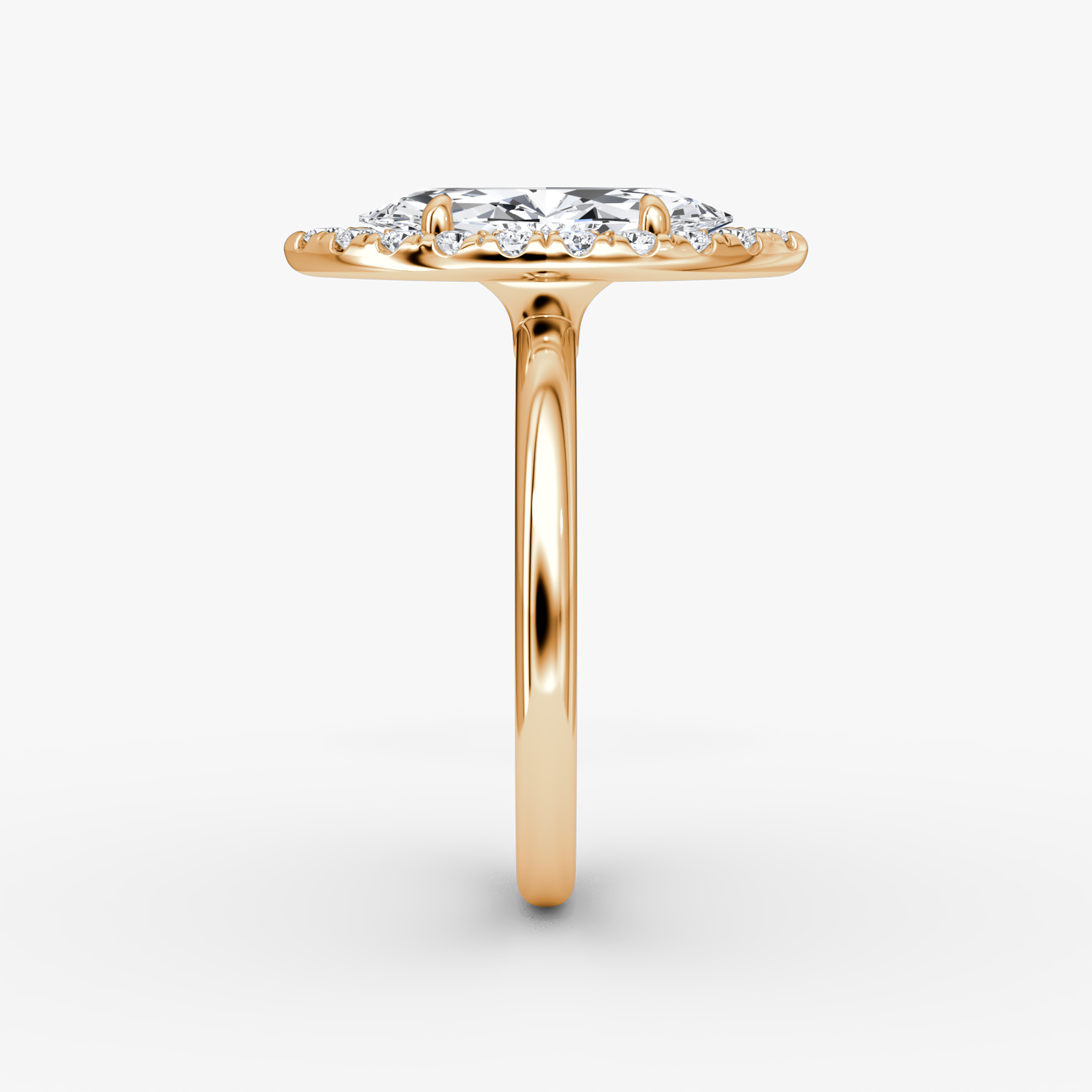 The Halo | Marquise | 14k | Rose Gold | bandAccent: Plain | haloSize: large | diamondOrientation: vertical | caratWeight: other