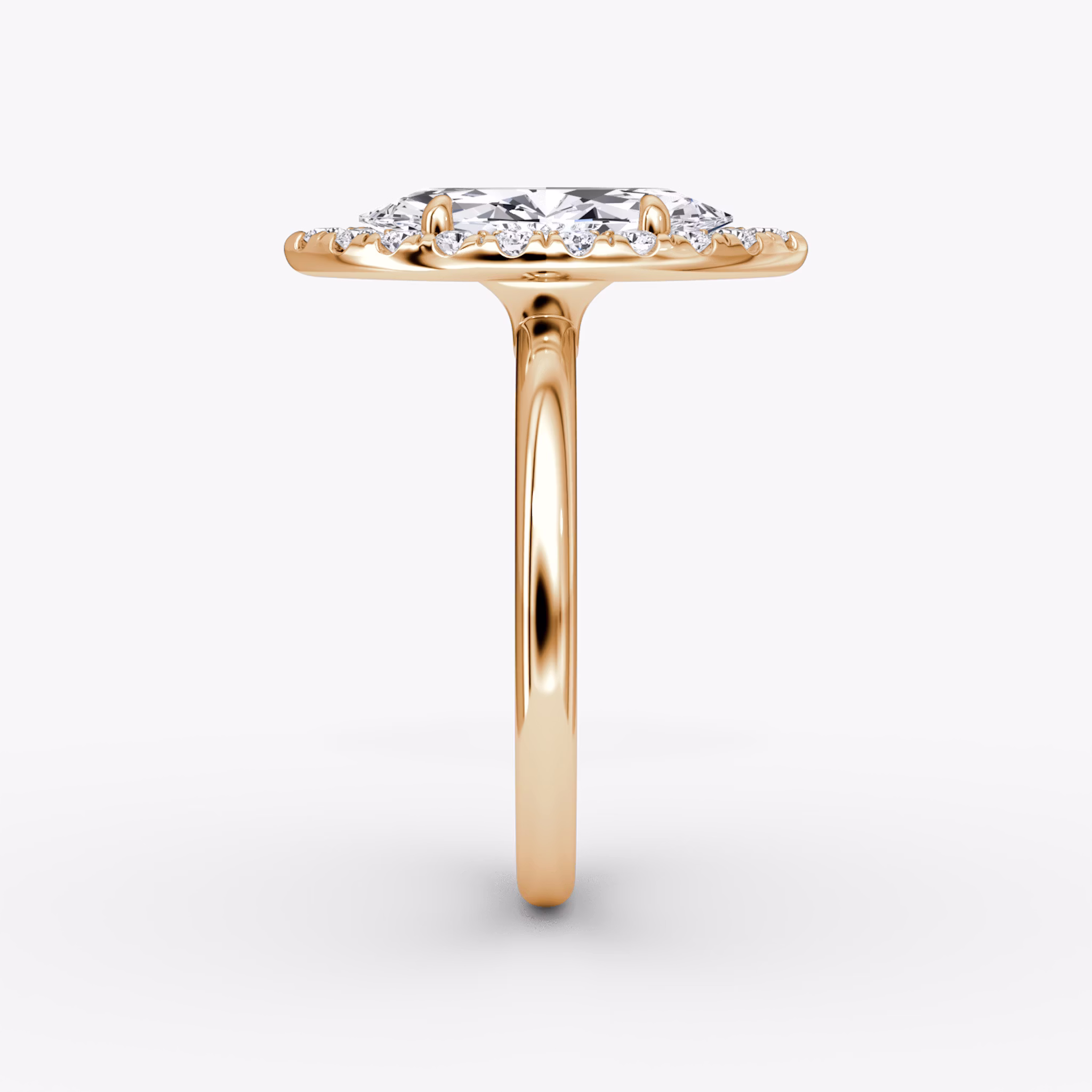 The Halo | Marquise | 14k | Rose Gold | bandAccent: Plain | haloSize: large | diamondOrientation: vertical | caratWeight: other