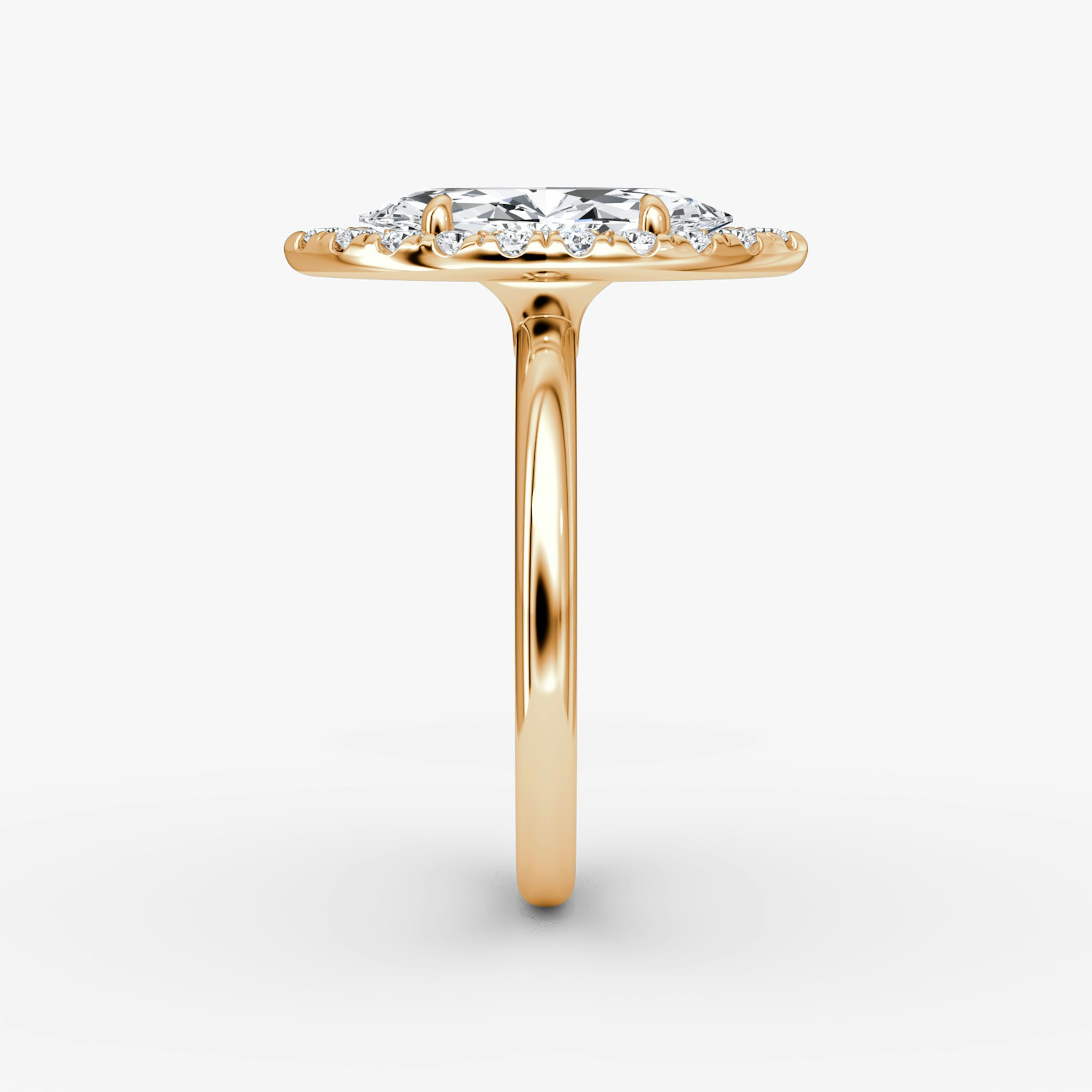 The Halo | Marquise | 14k | Rose Gold | bandAccent: Plain | haloSize: large | diamondOrientation: vertical | caratWeight: other